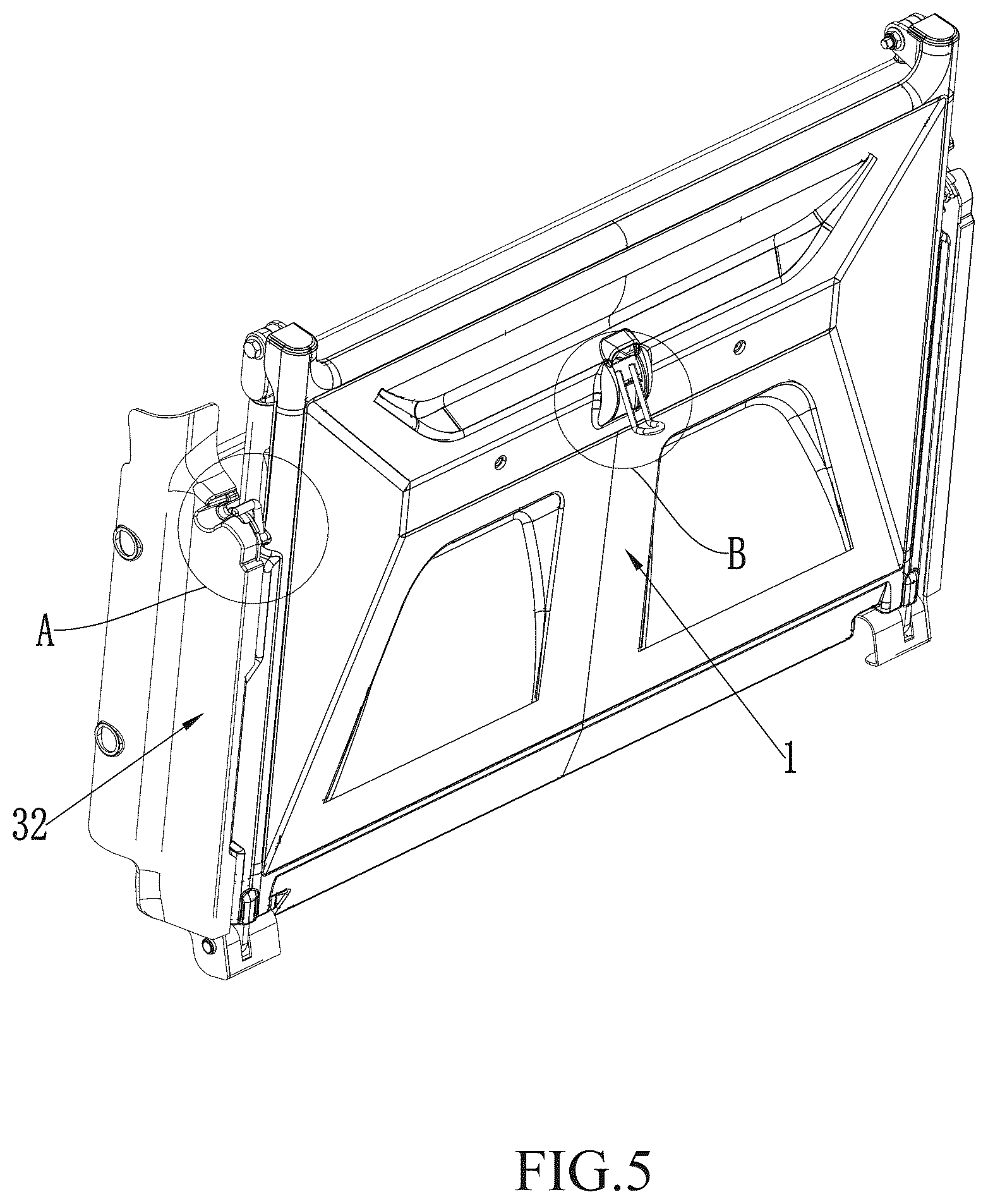 Patent US12611994 Figure 5 – Electric cart and foldable storage basket thereof