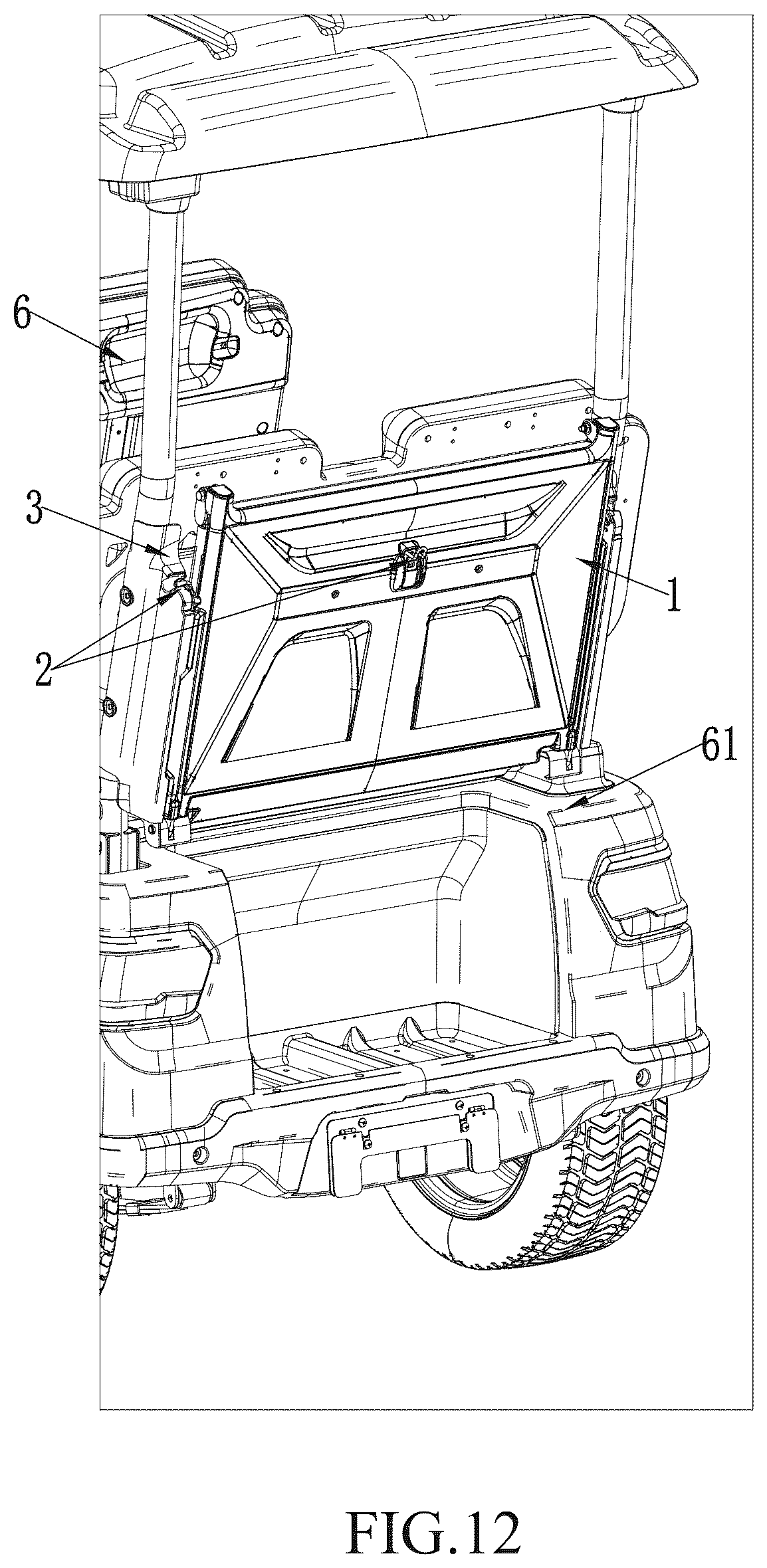 Patent US12611994 Figure 10 – Electric cart and foldable storage basket thereof