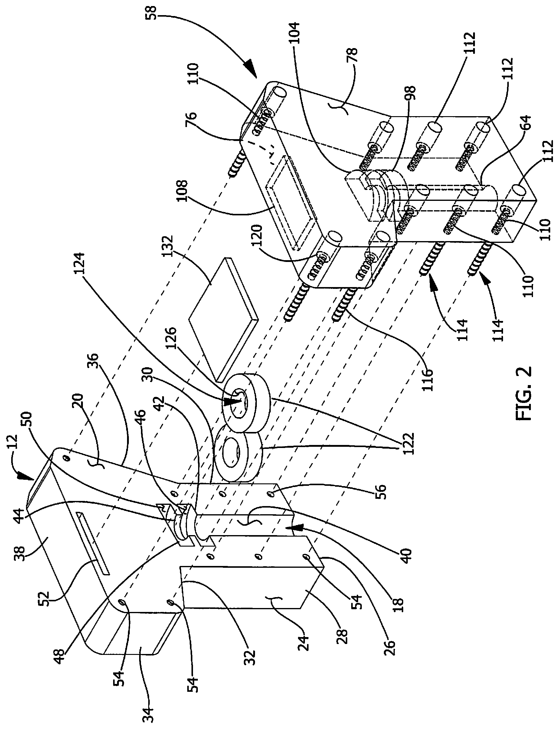 Patent US12611996 Figure 2 – Gearshift smartphone mount device