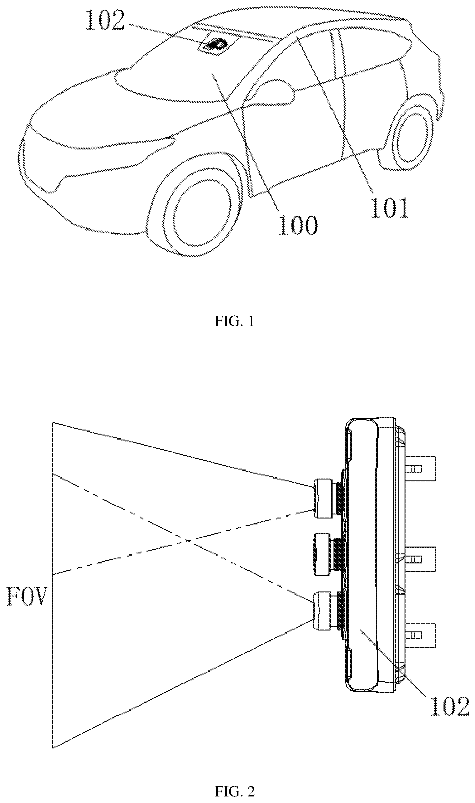 Patent US12611997 Figure 1 – Laminated glass mounted with camera