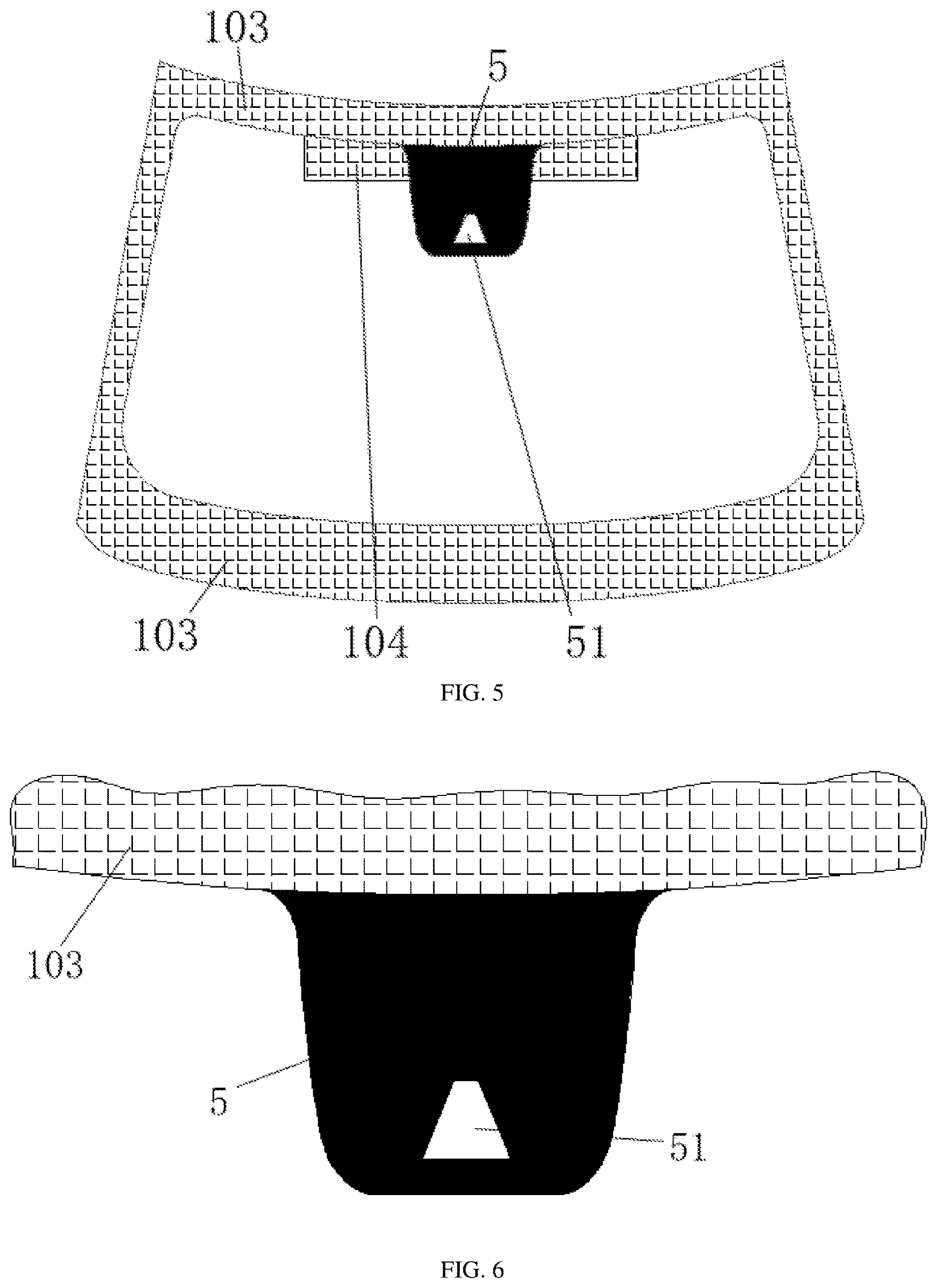 Patent US12611997 Figure 3 – Laminated glass mounted with camera