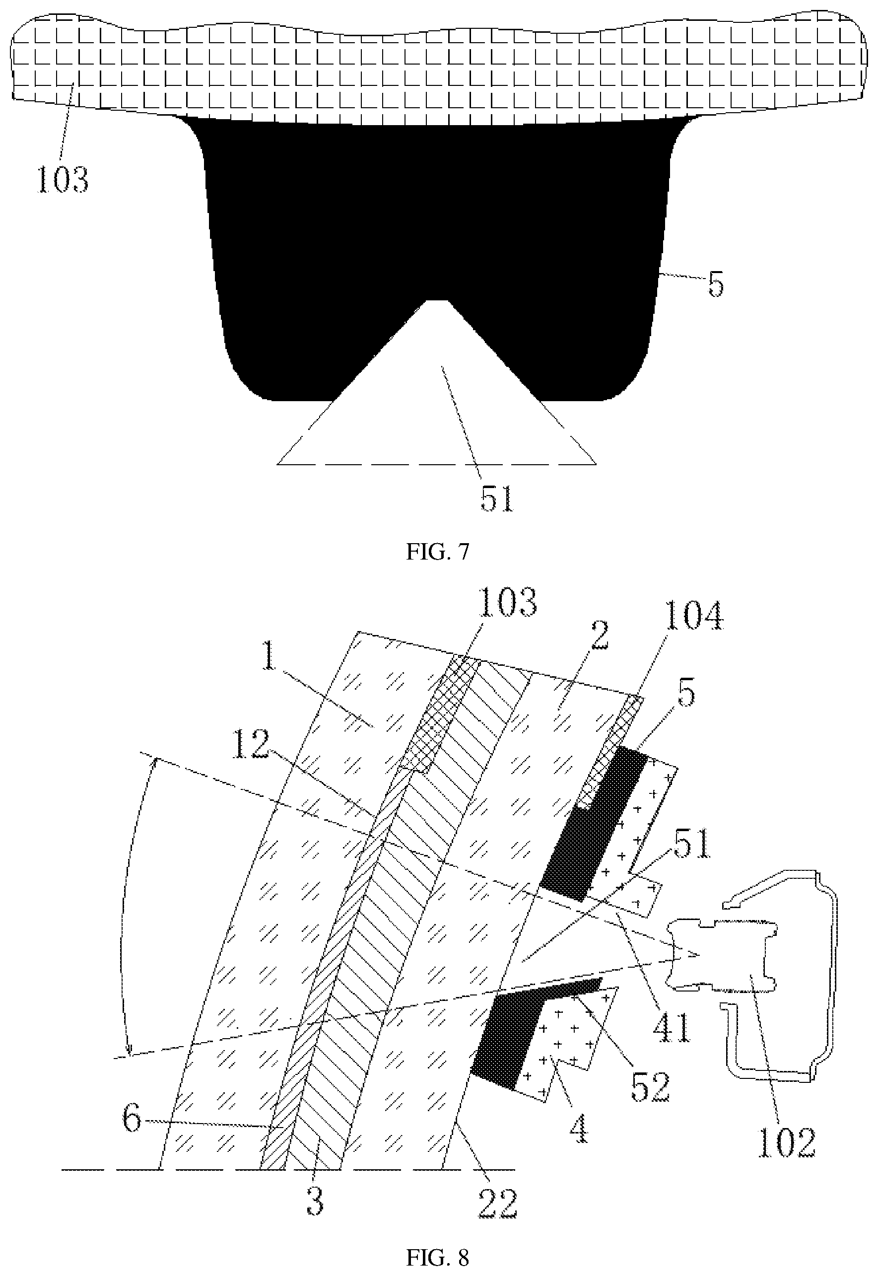 Patent US12611997 Figure 4 – Laminated glass mounted with camera