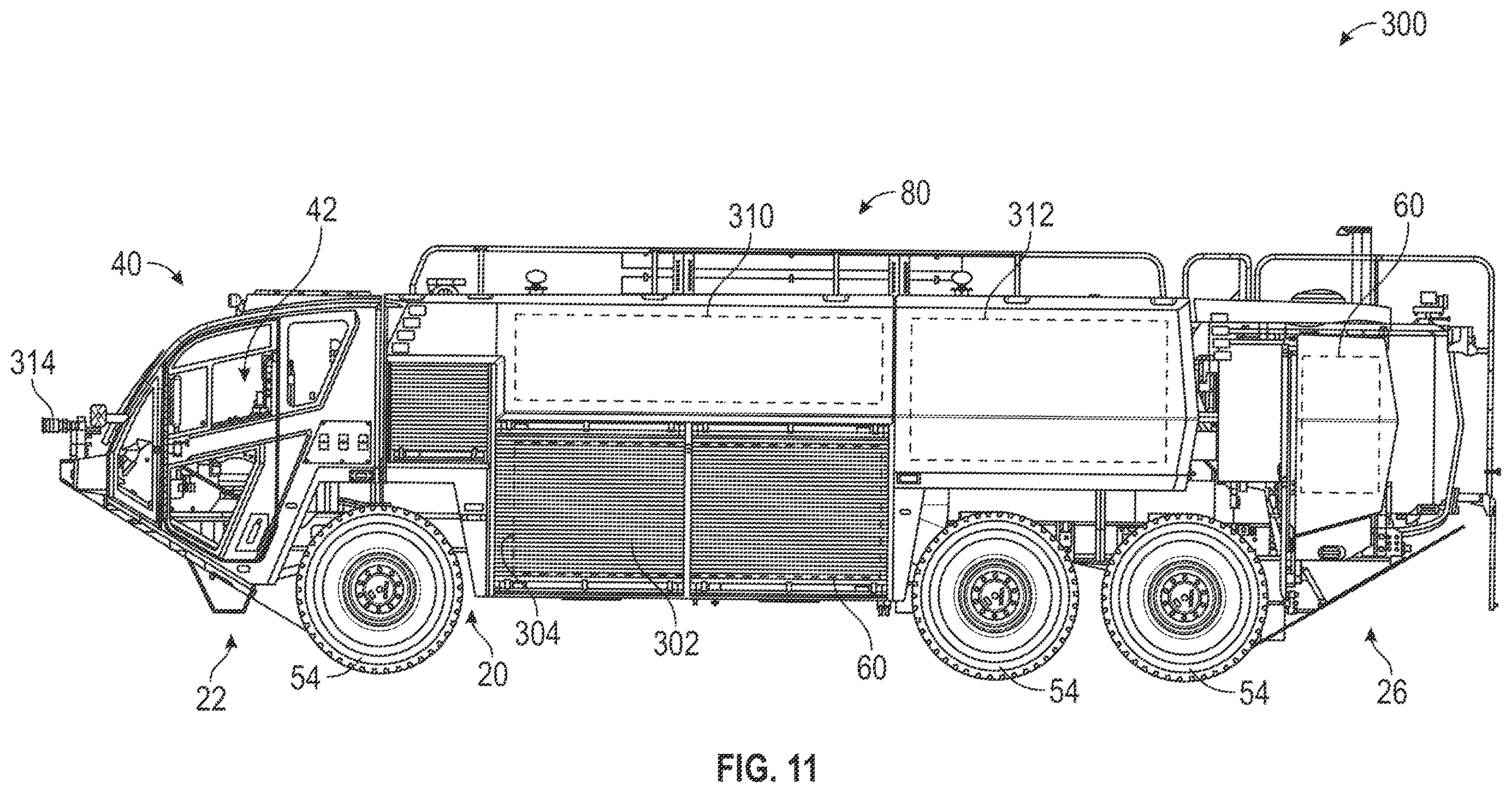 Patent US12612000 Figure 11 – Route planning based control of a refuse vehicle hydraulic system