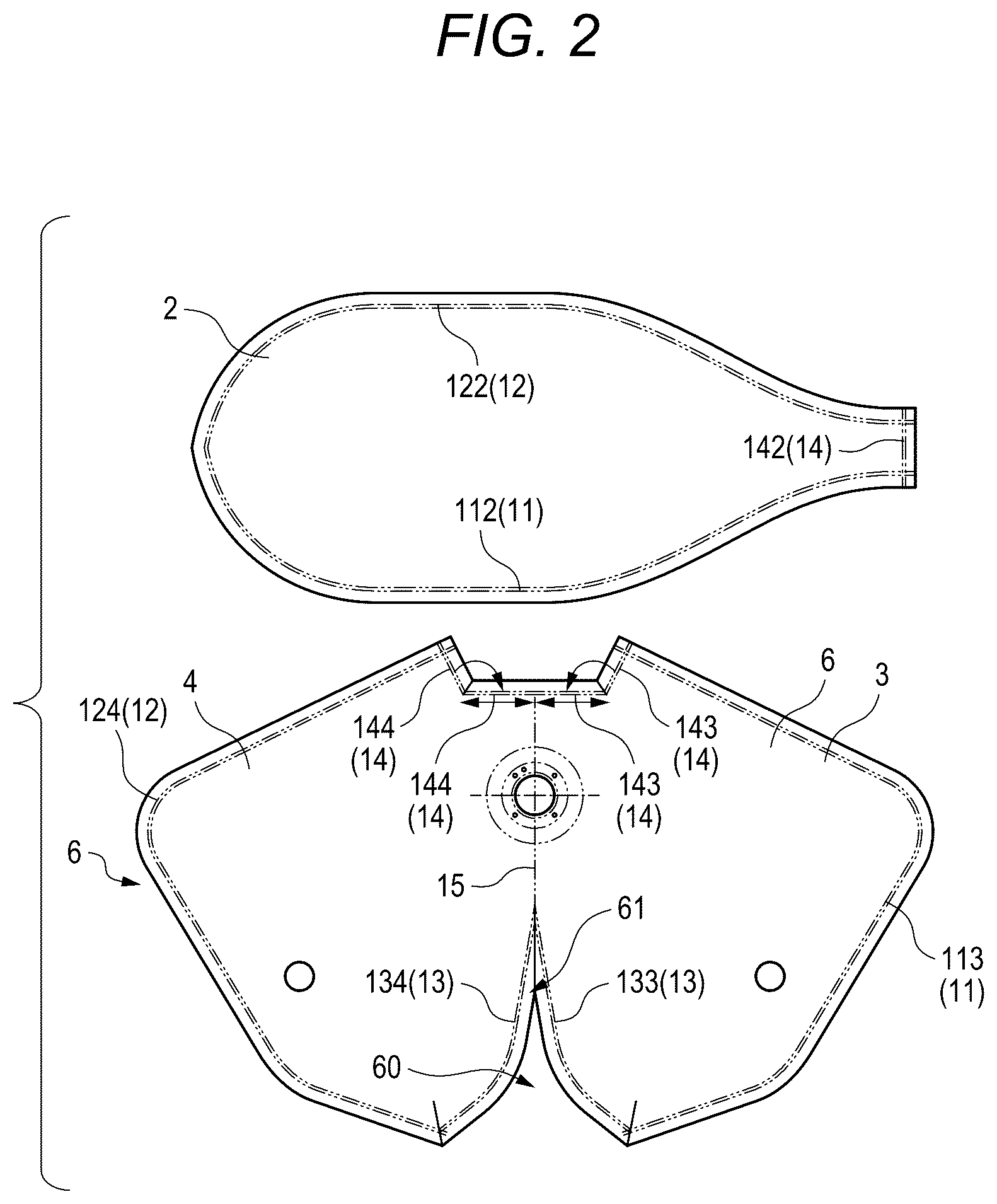 Patent US12612005 Figure 2 – Three-dimensional air bag