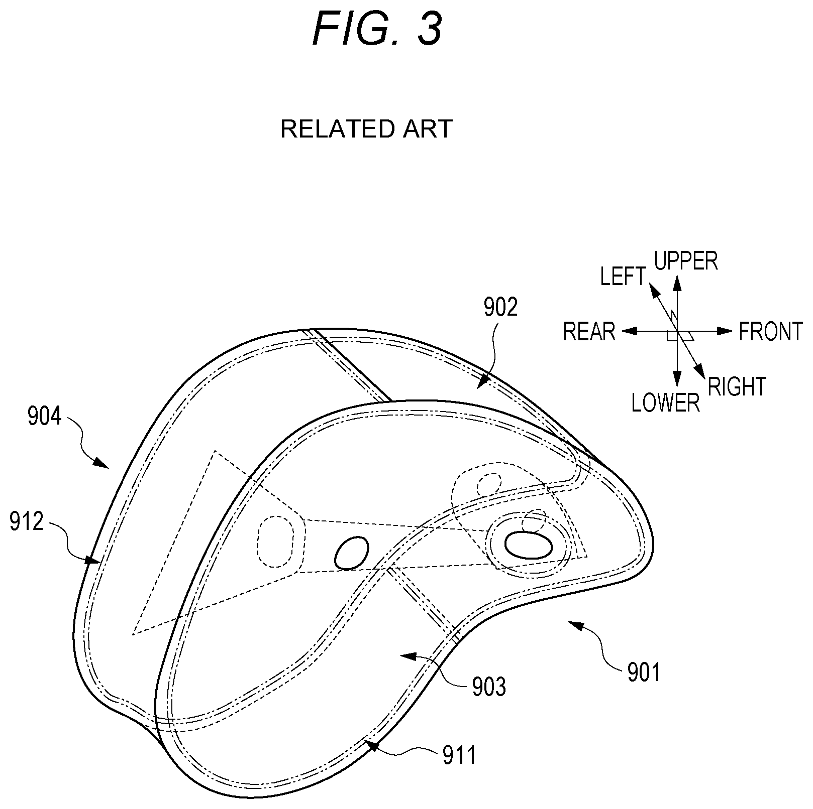 Patent US12612005 Figure 3 – Three-dimensional air bag