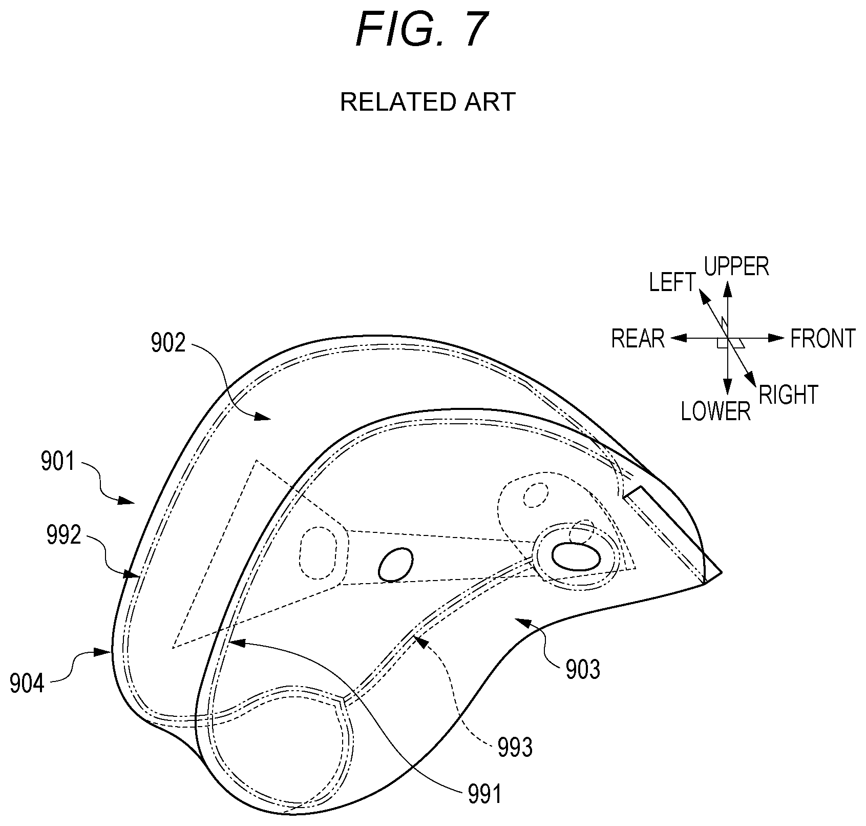 Patent US12612005 Figure 7 – Three-dimensional air bag