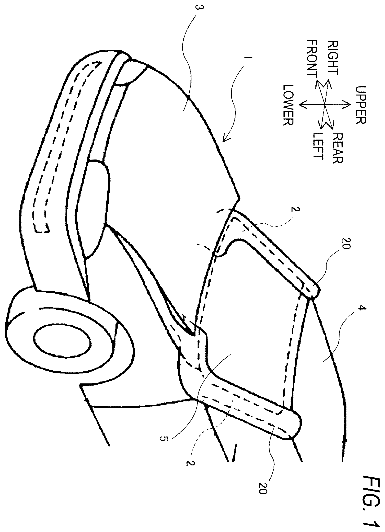 Patent US12612008 Figure 1 – Pedestrian protection airbag and pedestrian airbag device