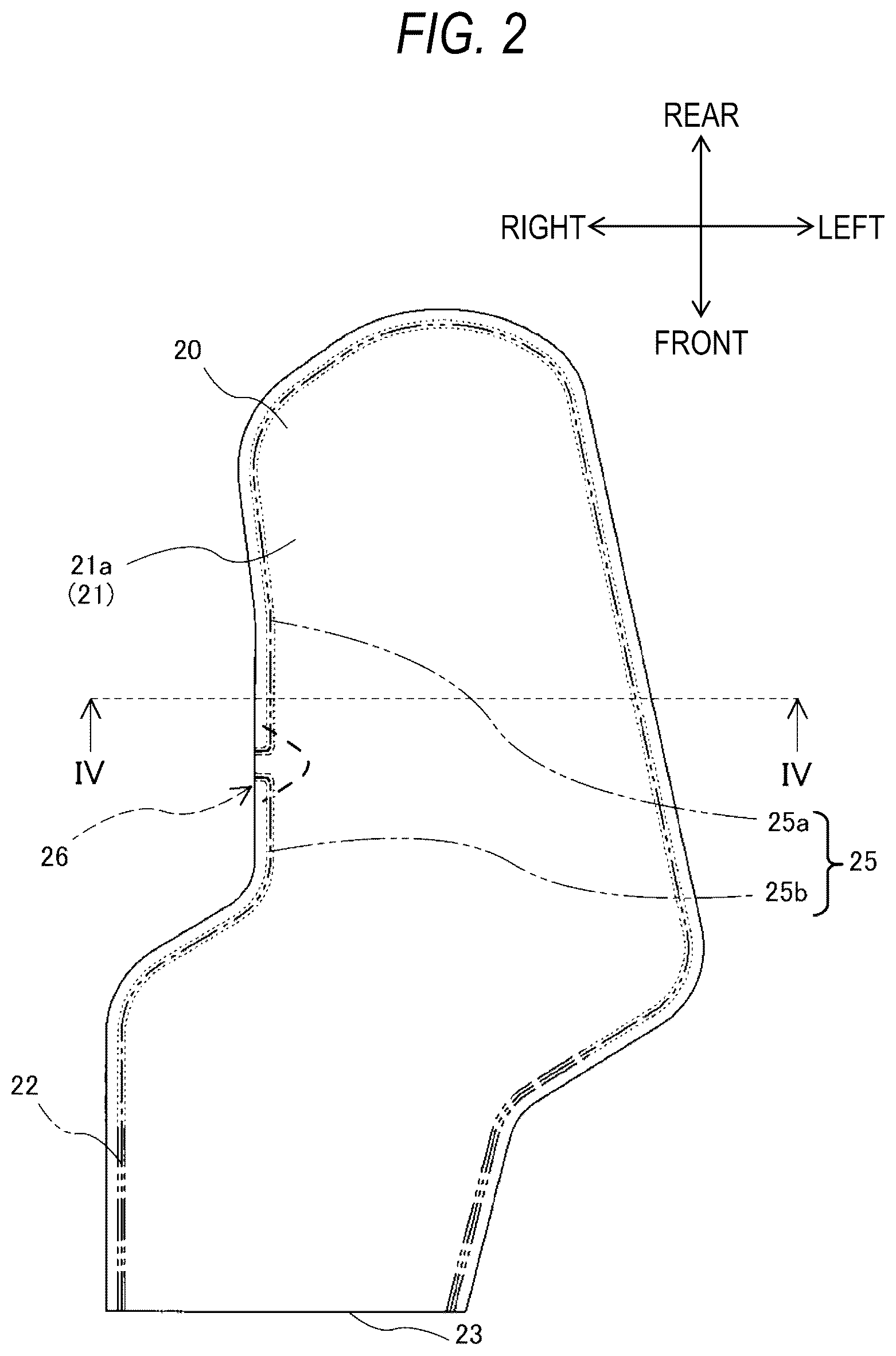 Patent US12612008 Figure 2 – Pedestrian protection airbag and pedestrian airbag device
