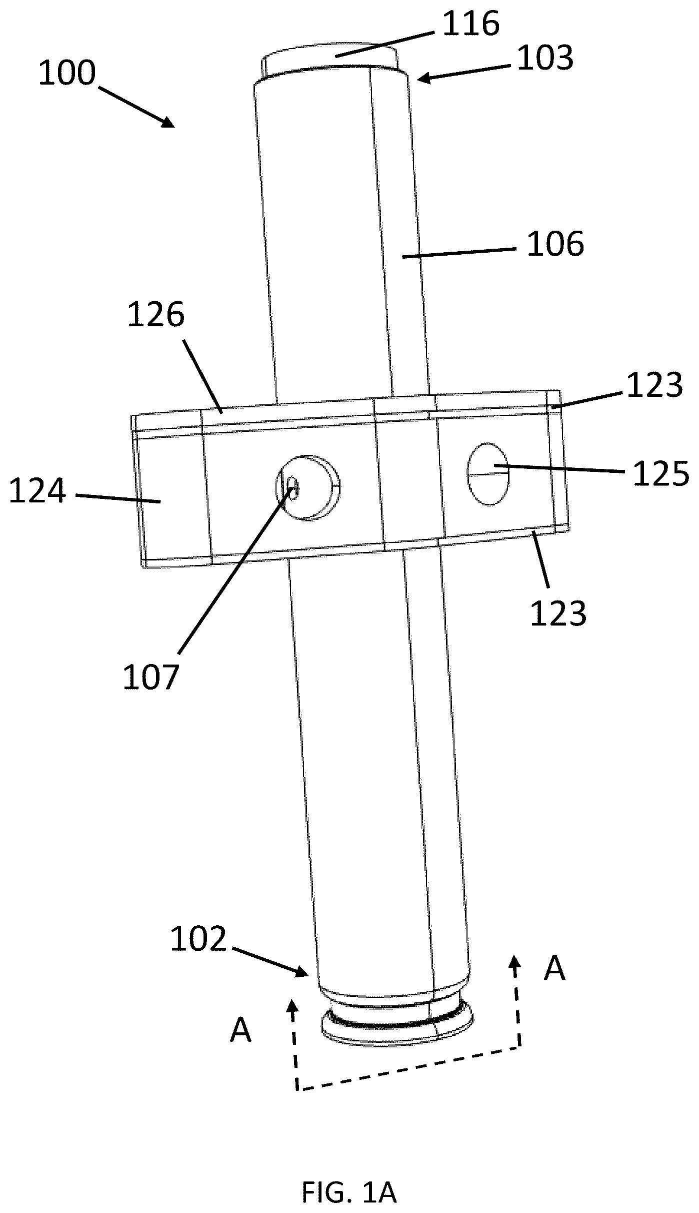 Patent US12612009 Figure 1 – Vehicle hood lifter and airbag assembly