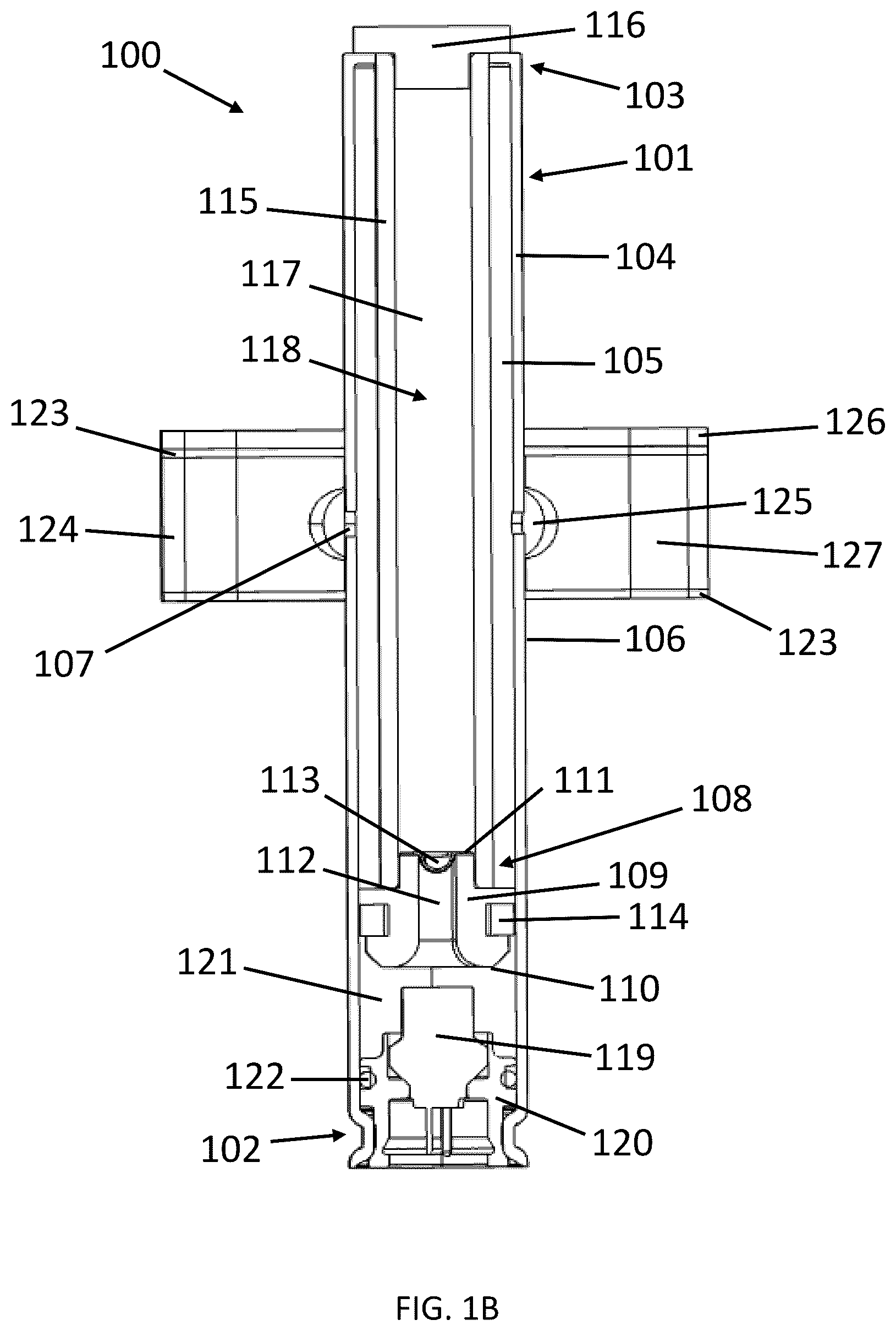 Patent US12612009 Figure 2 – Vehicle hood lifter and airbag assembly