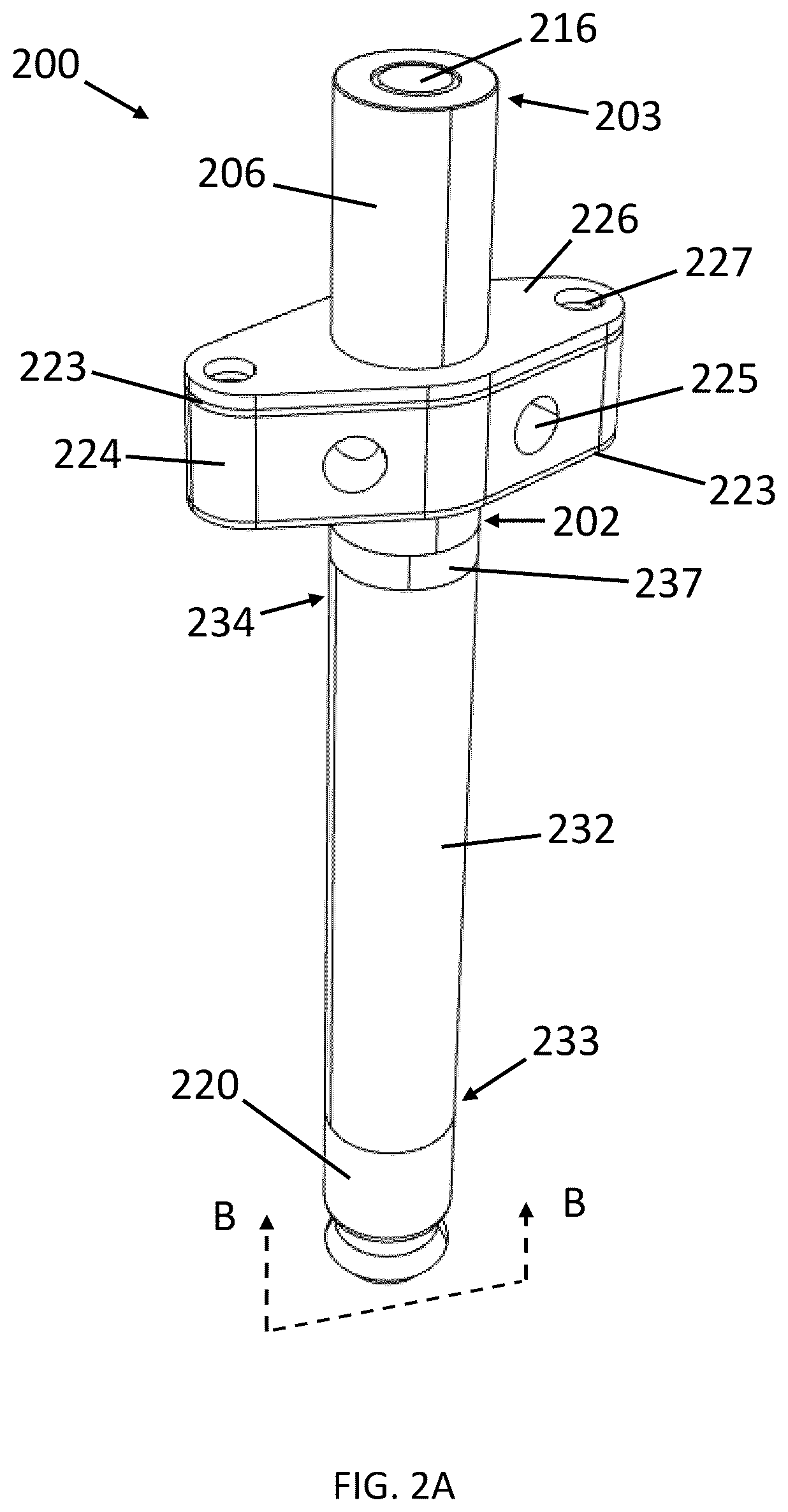 Patent US12612009 Figure 4 – Vehicle hood lifter and airbag assembly