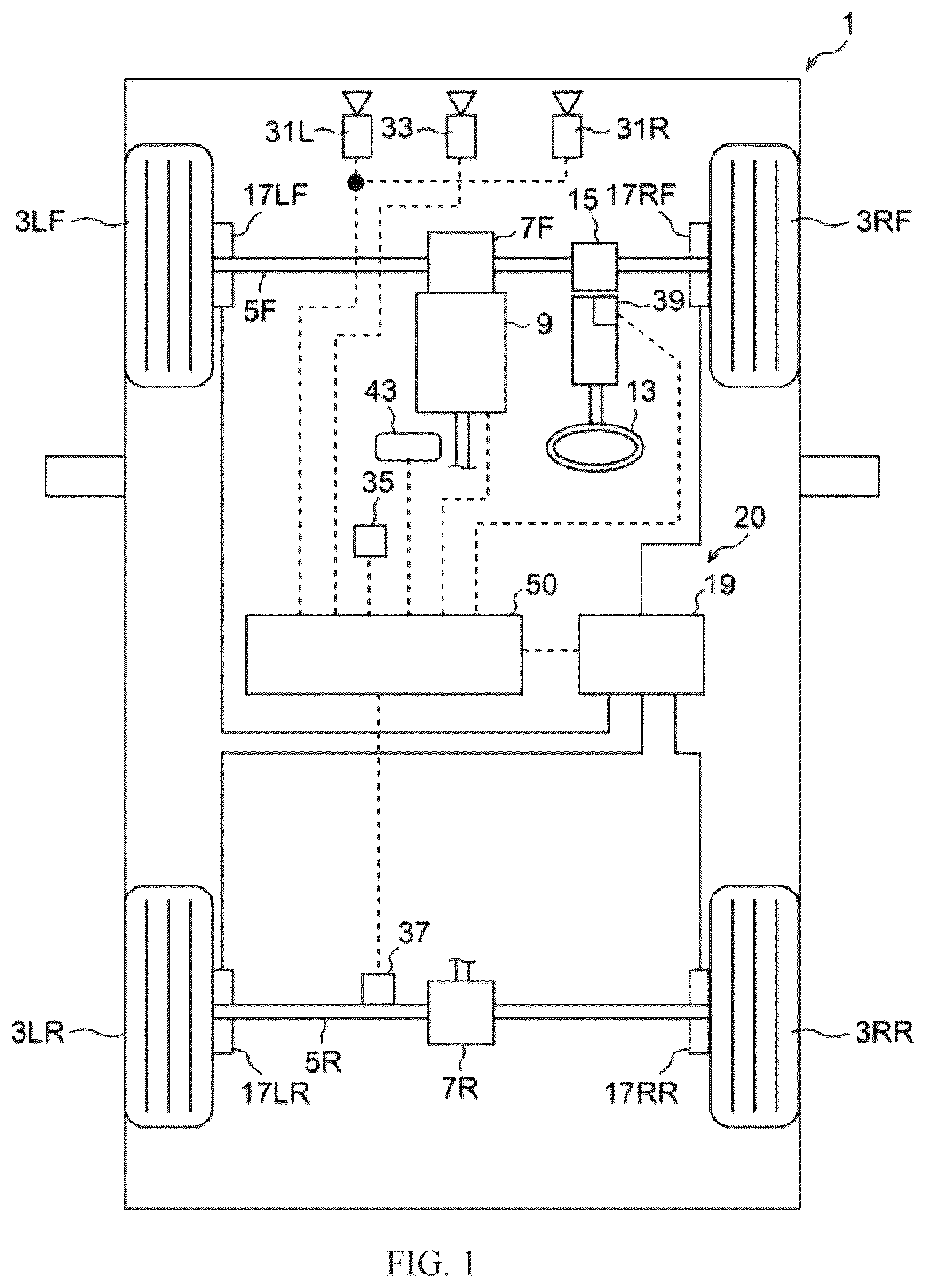 Patent US12612019 — Control device to be applied to vehicle, and non-transitory computer-readable recording medium — Figure 1