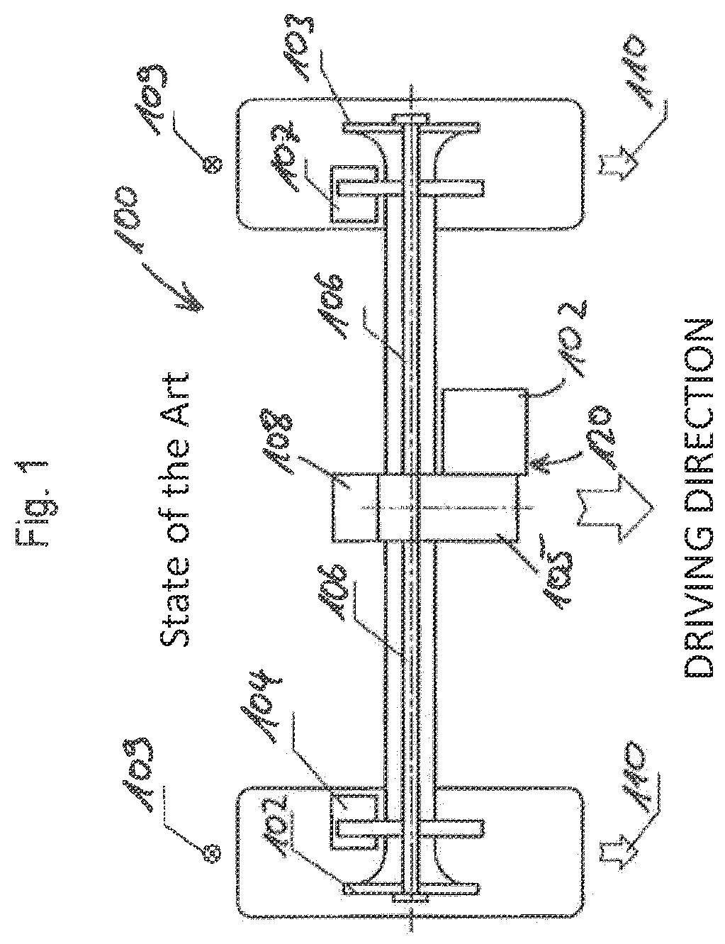Patent US12612020 Figure 1 – Axle and method for compensating for a delay