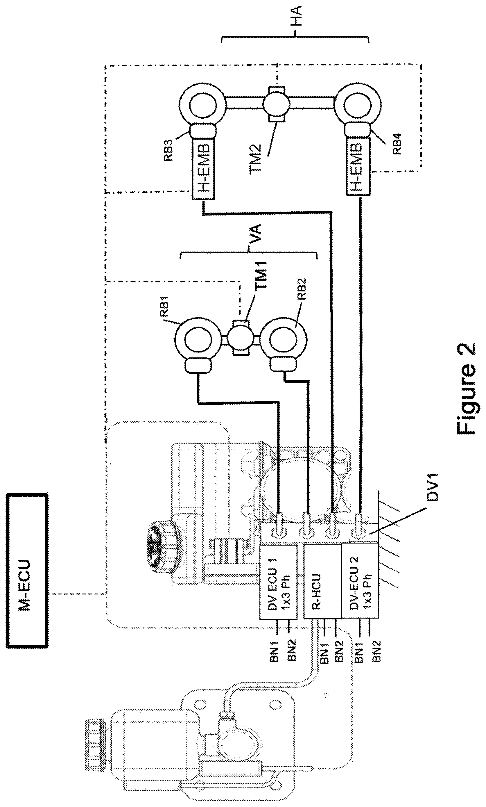 Patent US12612021 Figure 3 – Redundant braking system having pressure supply for electric vehicles and vehicles having autonomous driving of level 3 (HAD) to level 4 (FAD)