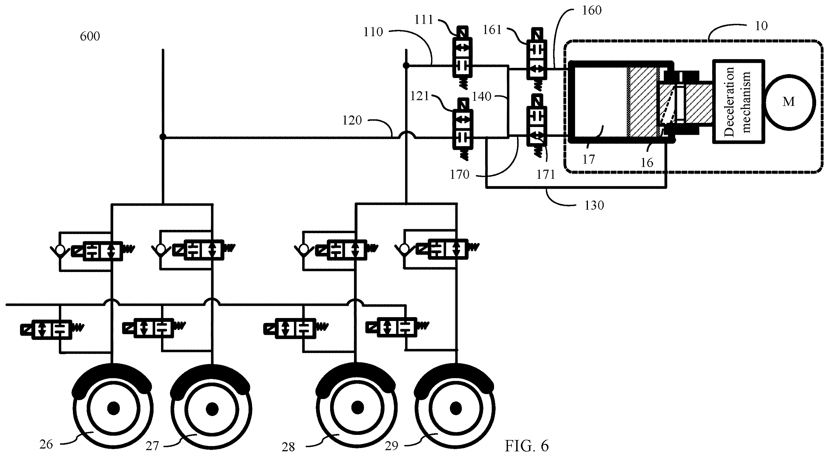Patent US12612023 Figure 5 – Hydraulic control unit, braking system, and control method