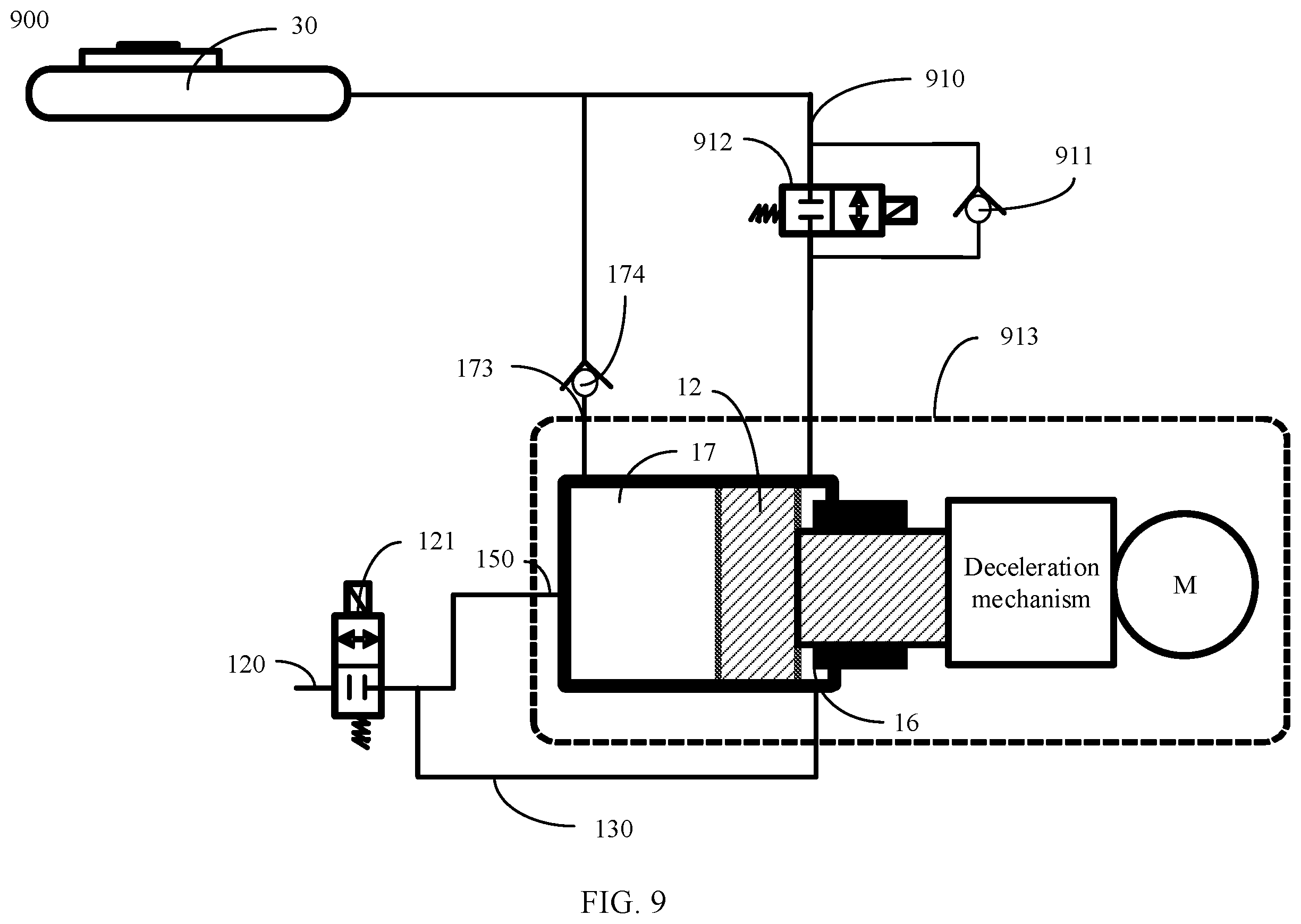 Patent US12612023 Figure 8 – Hydraulic control unit, braking system, and control method