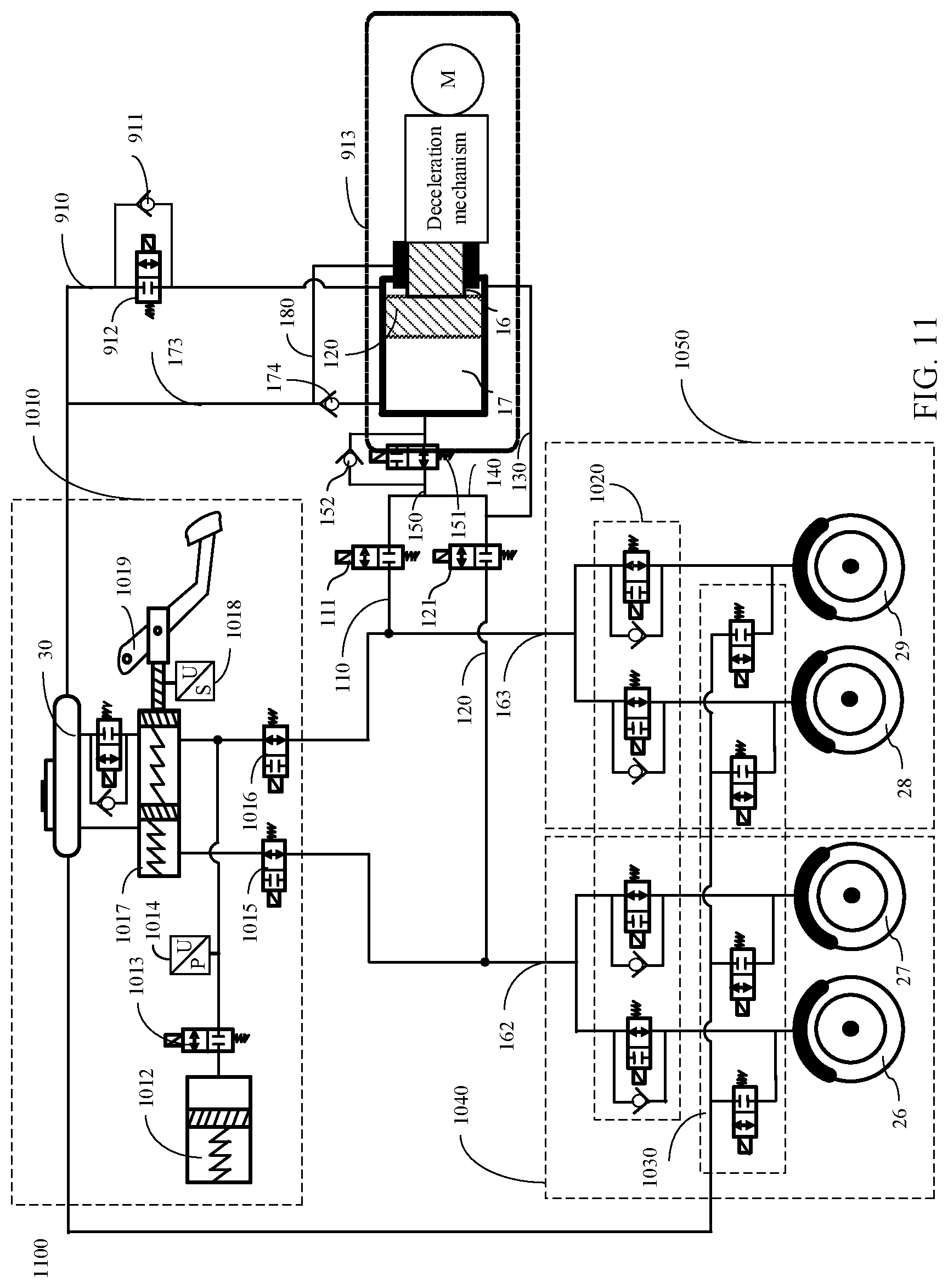 Patent US12612023 Figure 10 – Hydraulic control unit, braking system, and control method