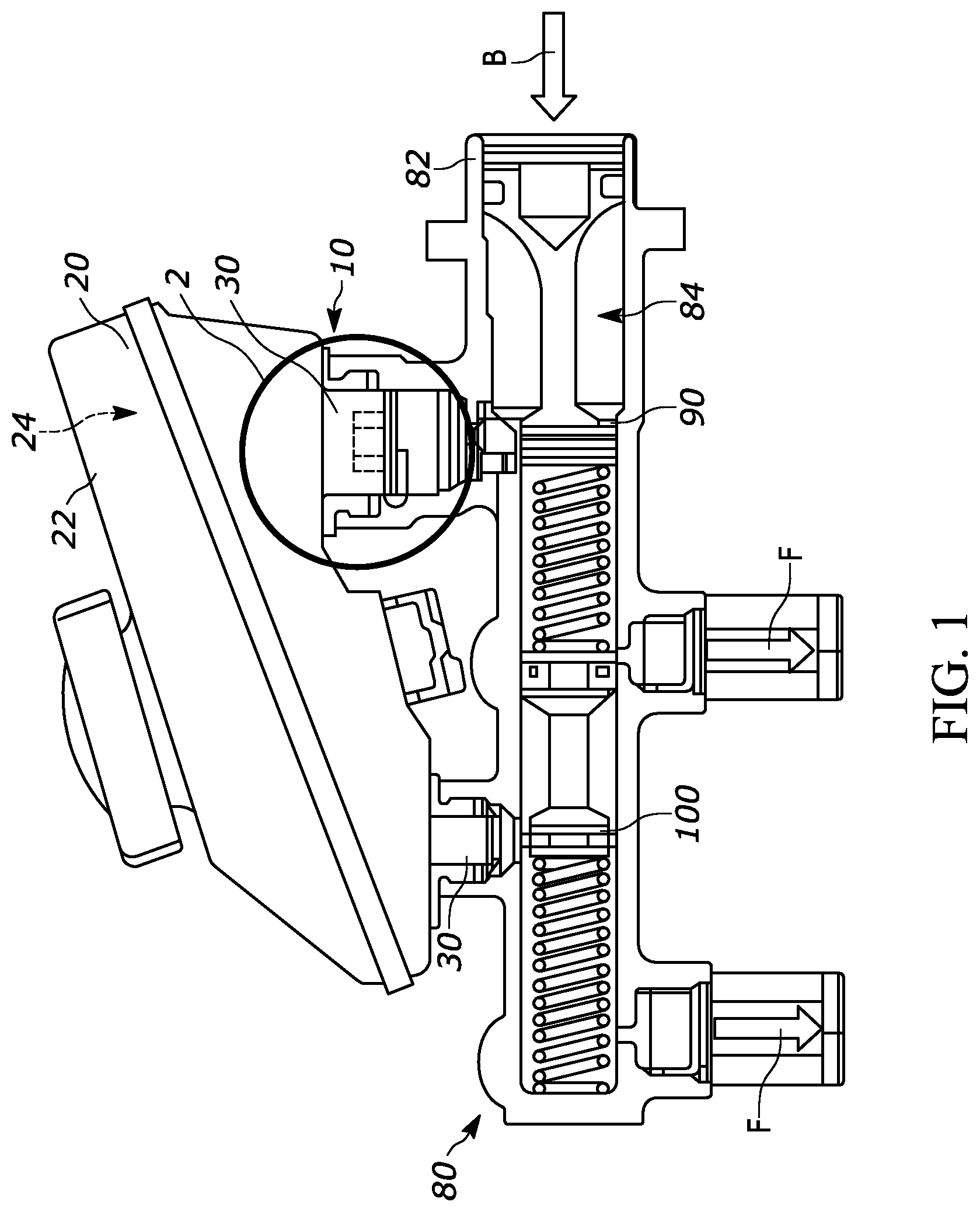 Patent US12612024 Figure 1 – Connection for brake system housing