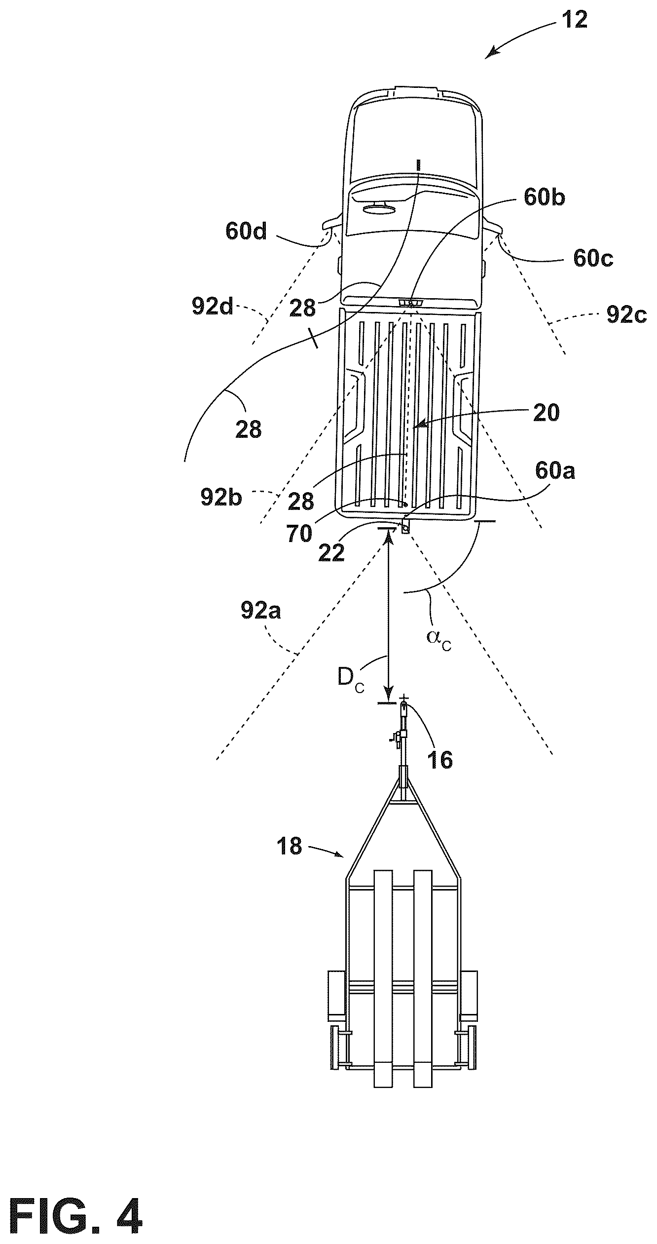 Patent US12612033 Figure 4 – Hitch assist trailer, coupler and hitchball detection and tracking method