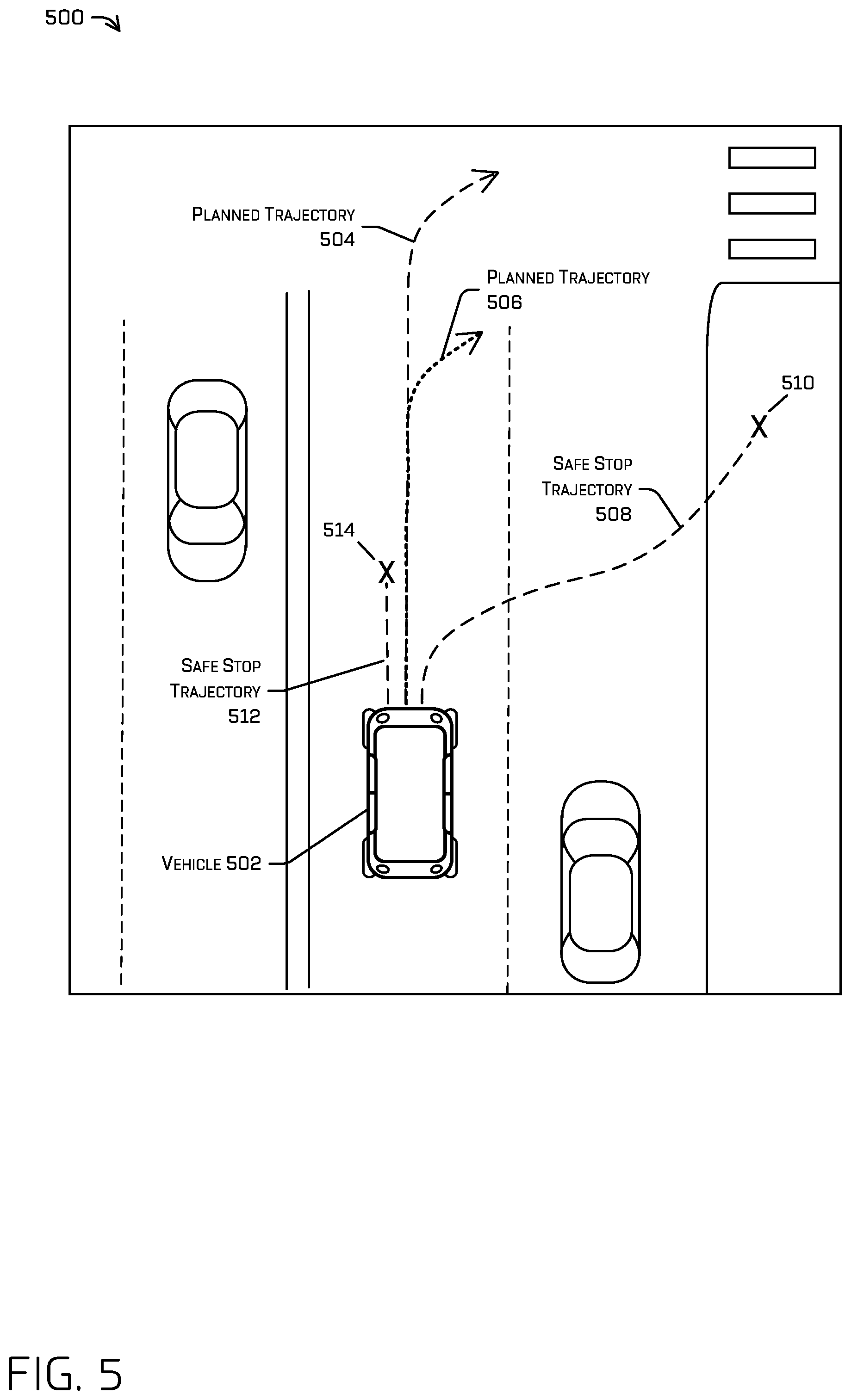 Patent US12612035 Figure 5 – Vehicle safety system