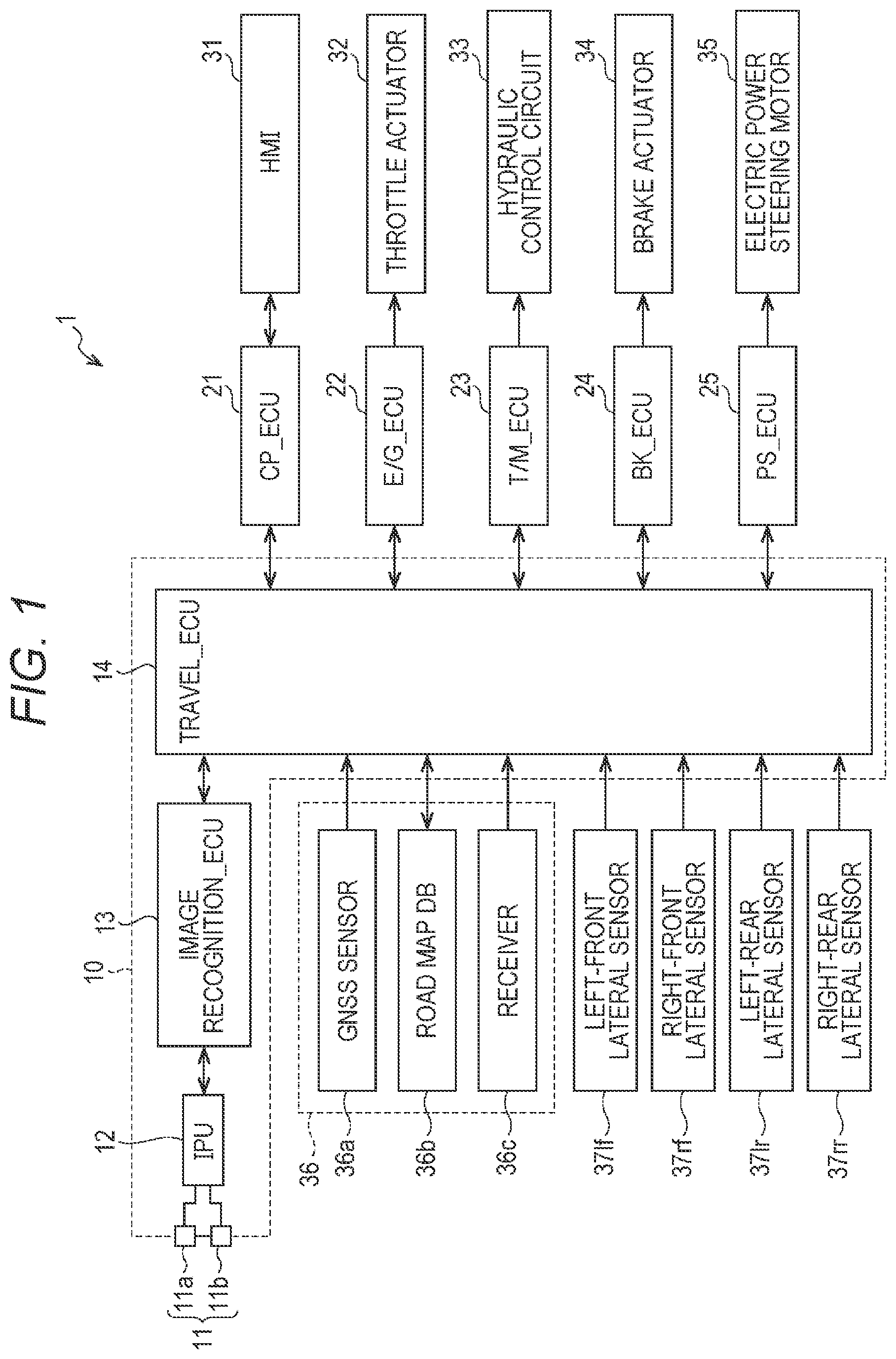 Patent US12612038 Figure 1 – Vehicle drive assist apparatus
