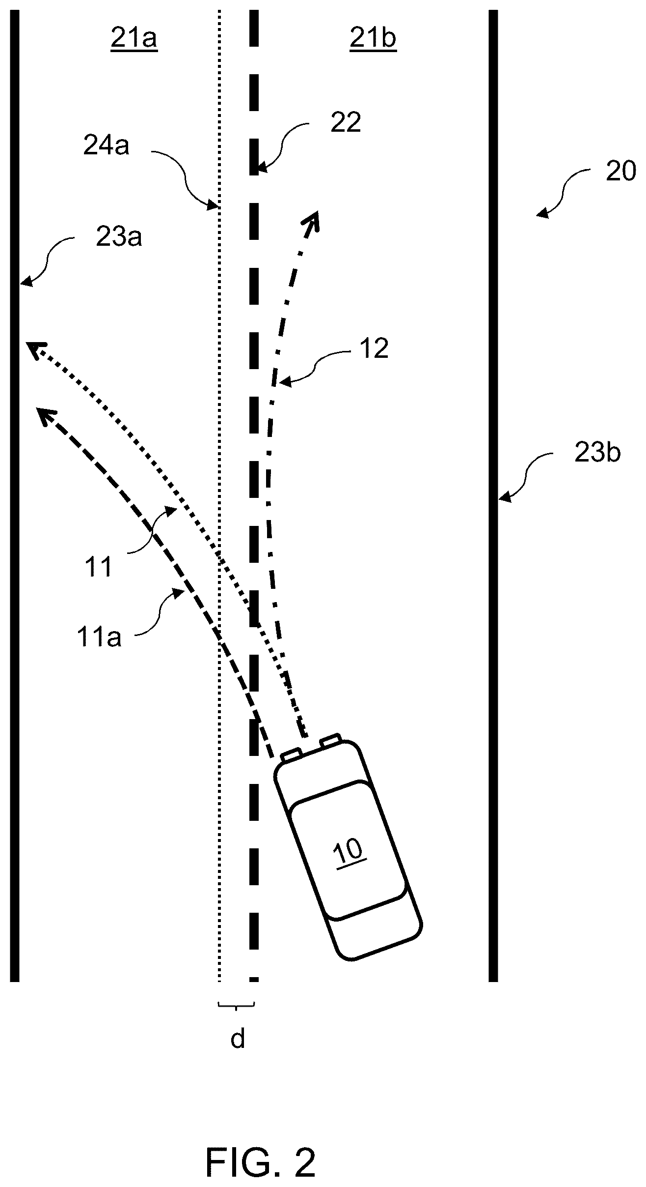 Patent US12612039 Figure 2 – Triggering logic for lane keeping aid using predicted evasive maneuver