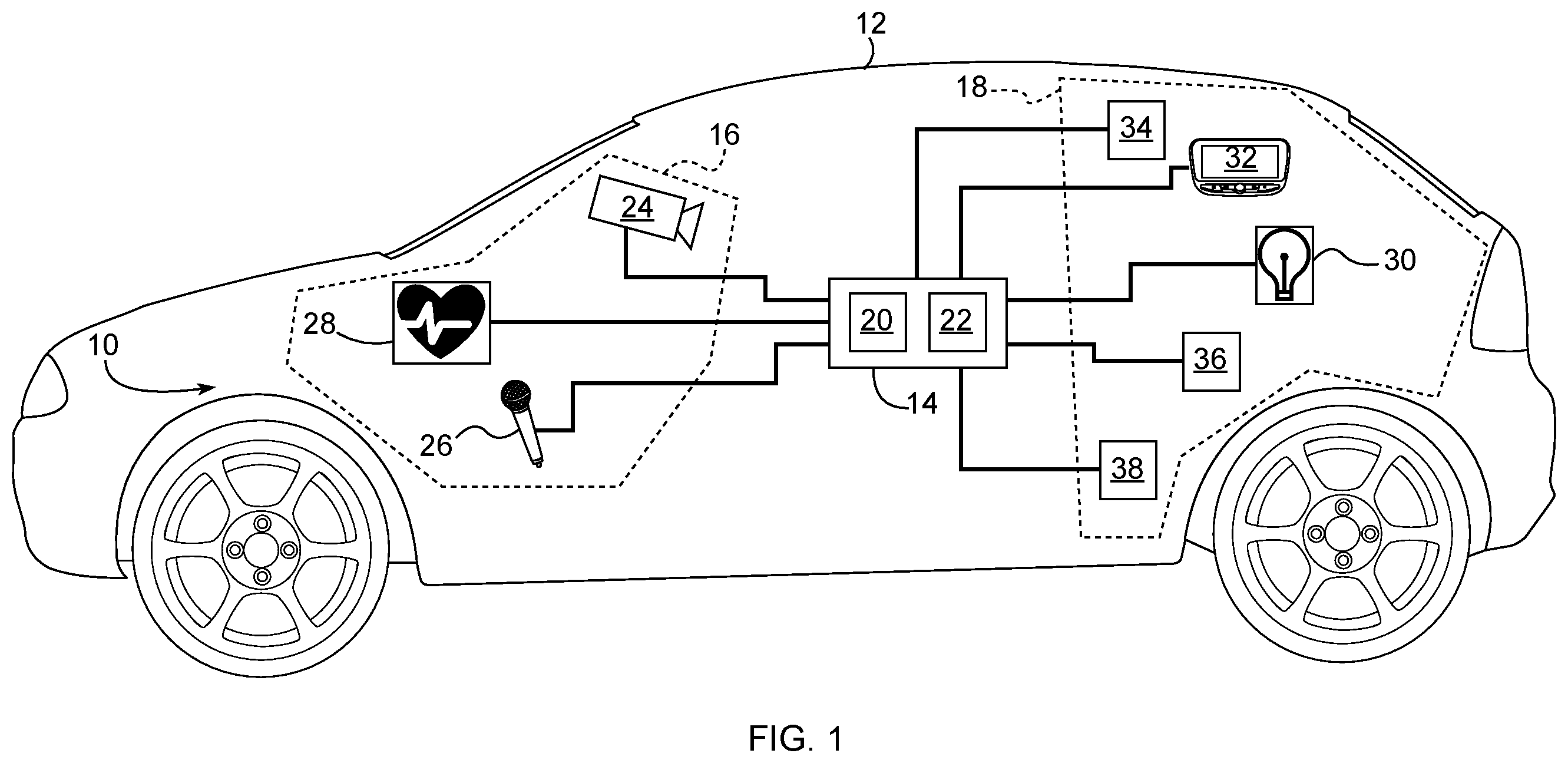 Patent US12612053 — Vehicle interior personalization based on emotional state — Figure 1