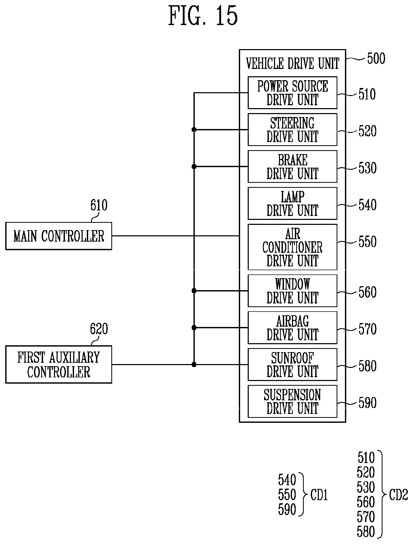 Patent US12612063 Figure 15 – Vehicle control system