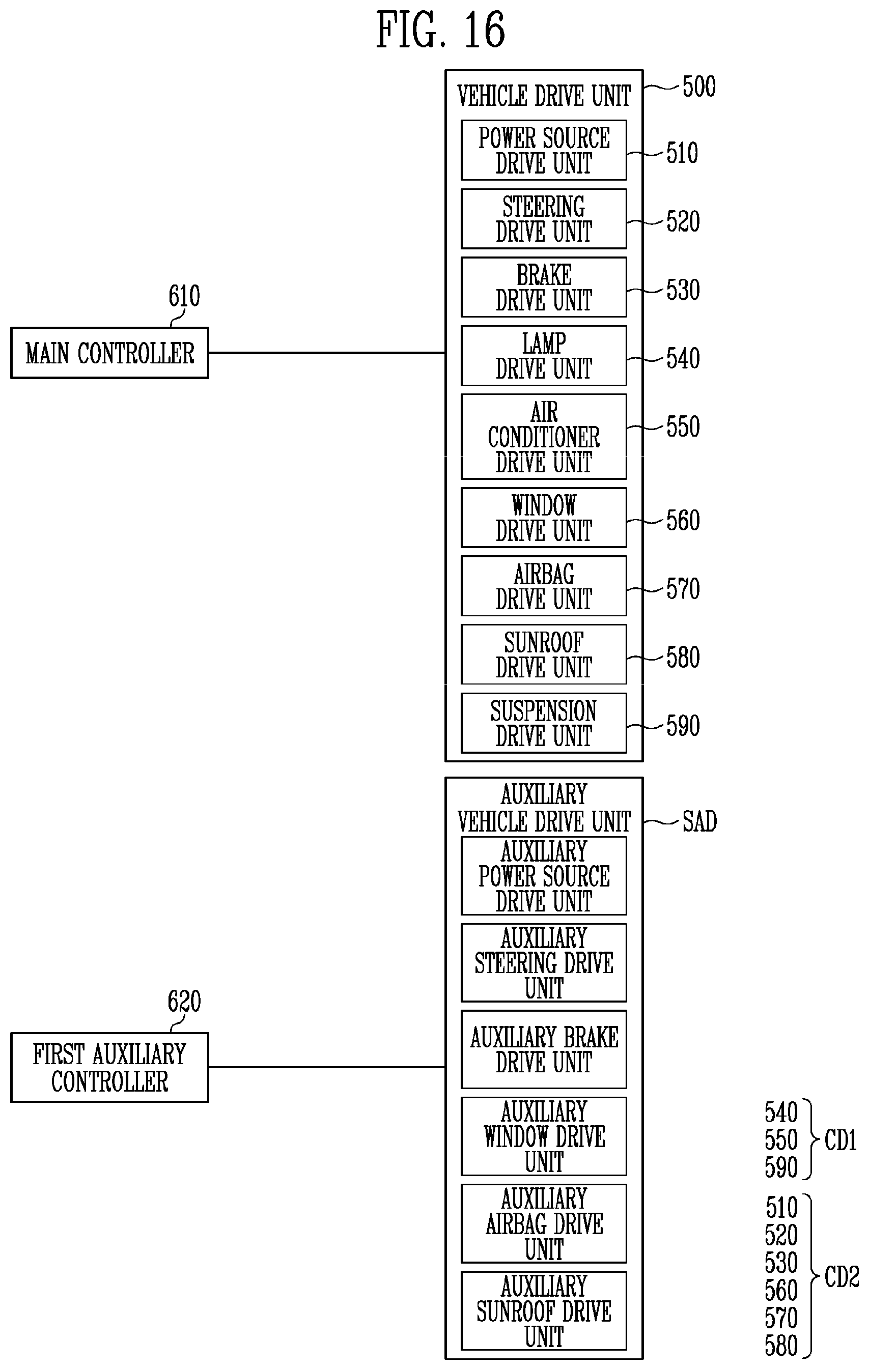 Patent US12612063 Figure 16 – Vehicle control system