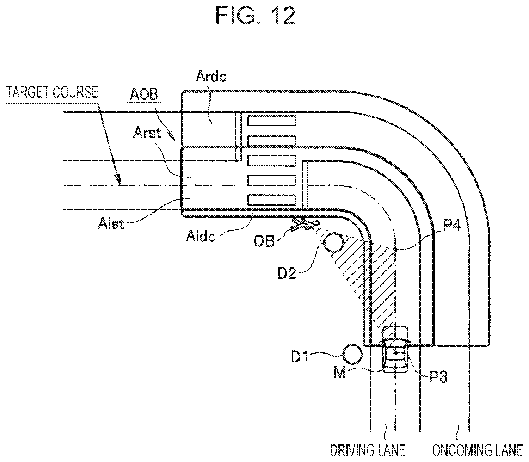 Patent US12612066 Figure 16 – Drive assist apparatus for tracking moving objects temporarily obscured by nearby stationary objects
