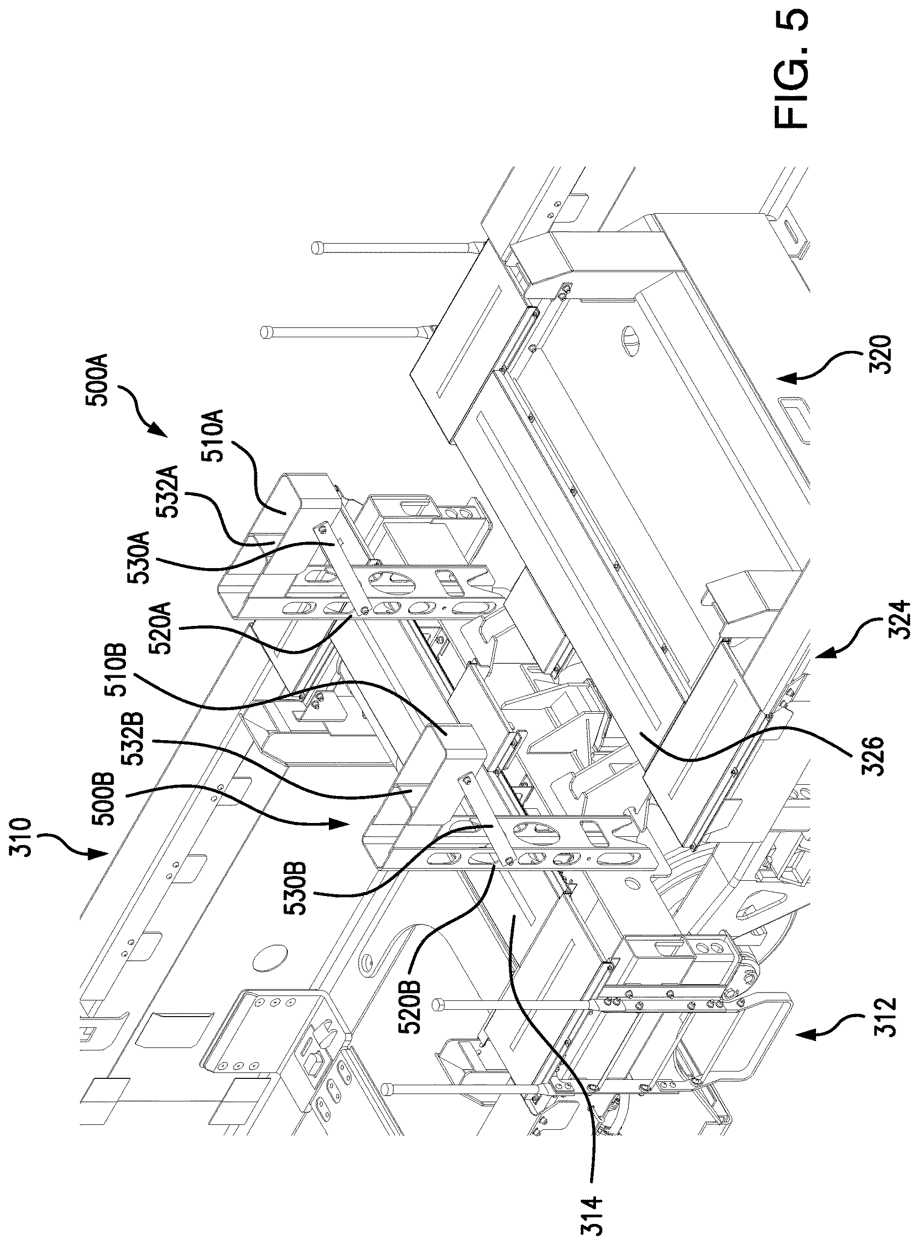 Patent US12612084 Figure 6 – Storage assembly for railcar