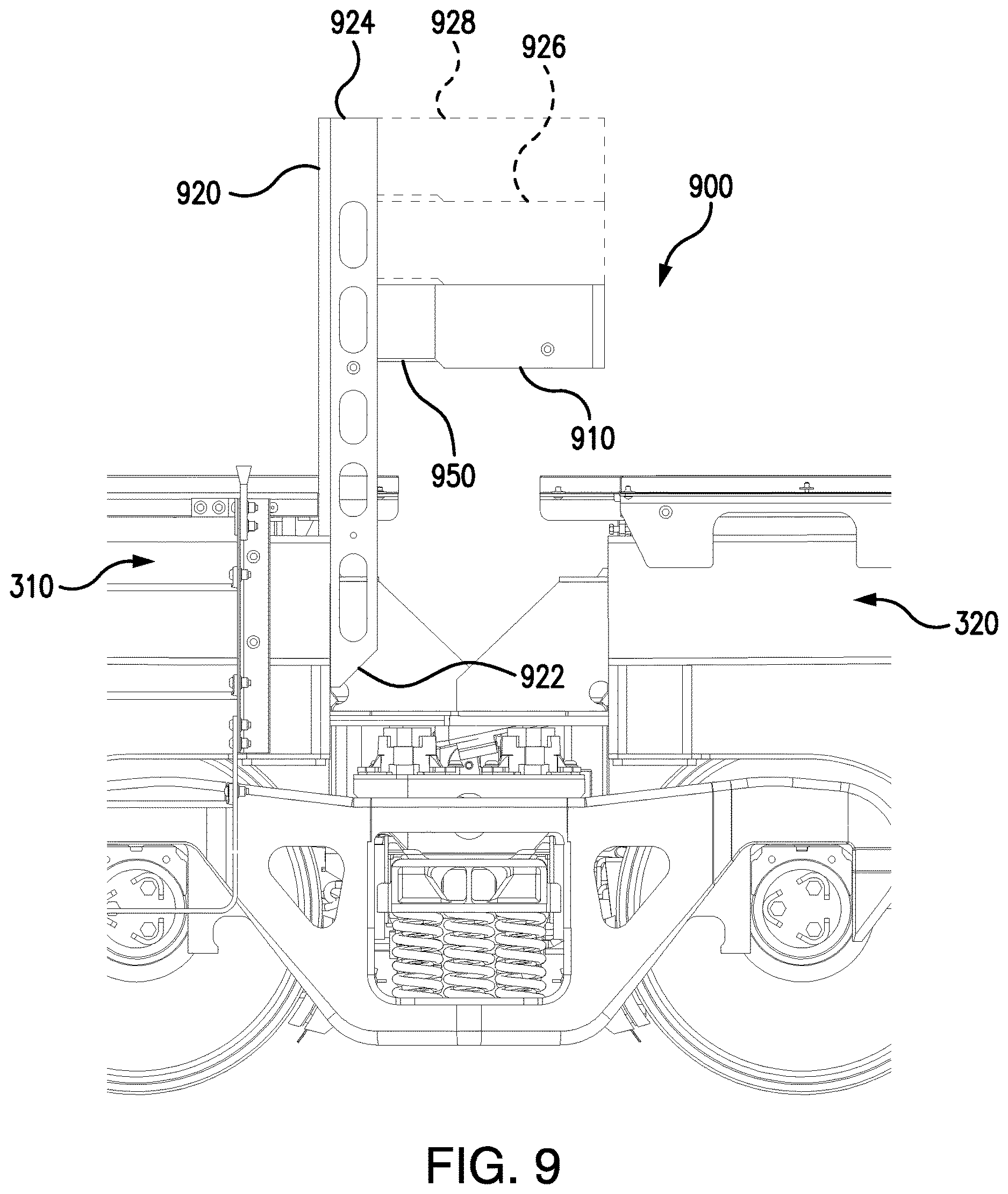 Patent US12612084 Figure 10 – Storage assembly for railcar