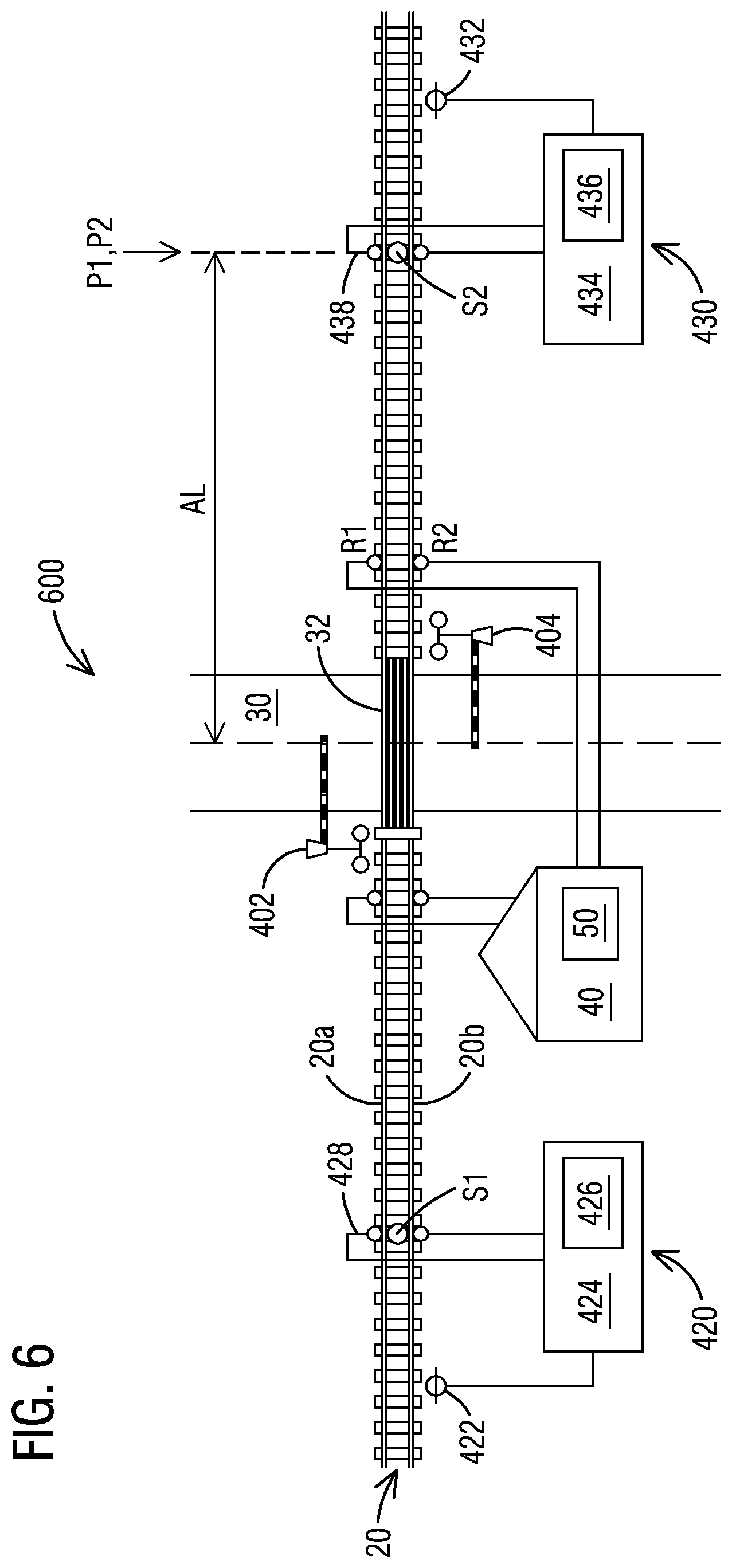 Patent US12612091 Figure 5 – Railroad crossing control system with auxiliary shunting device