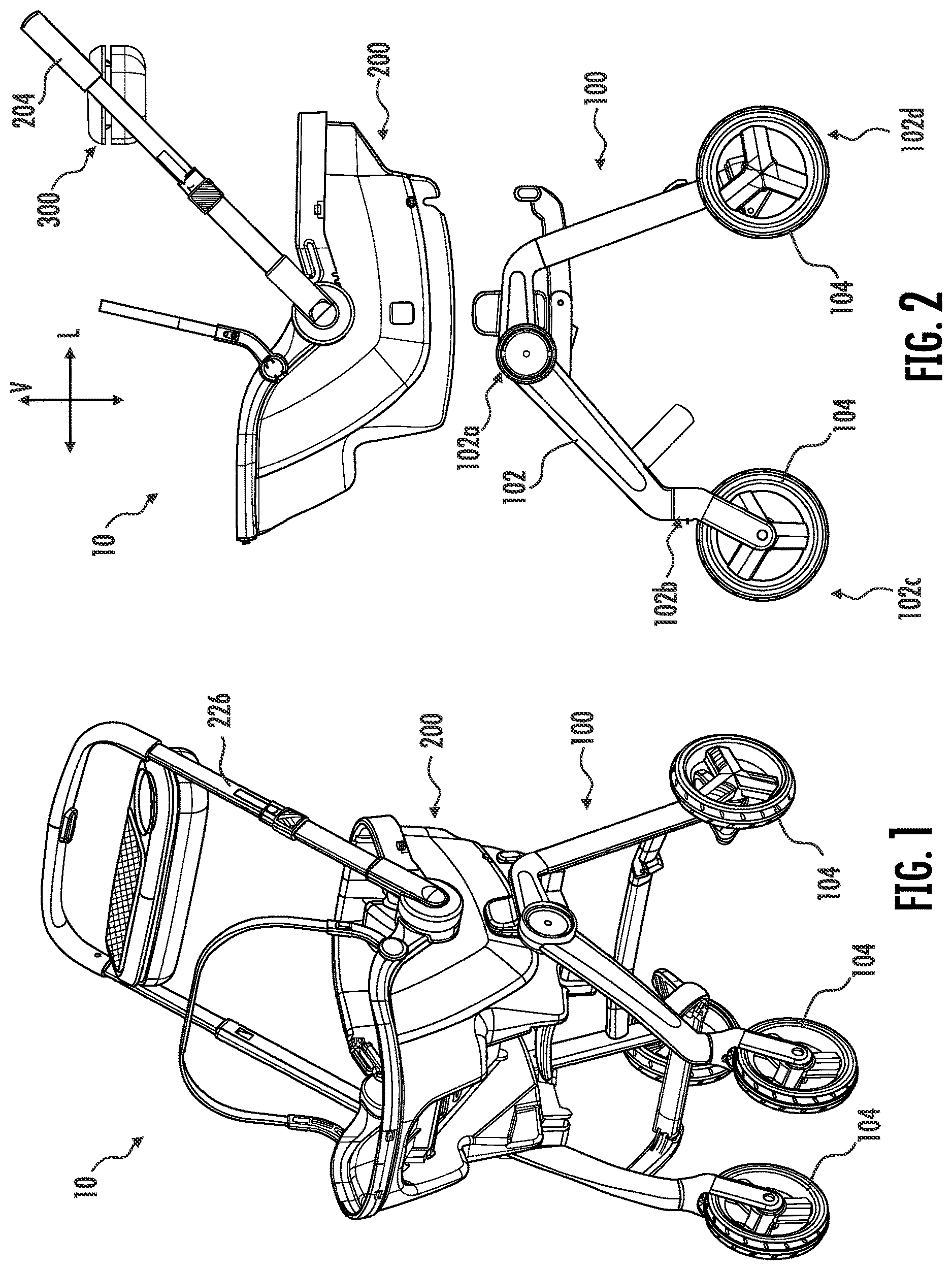 Patent US12612093 — Travel system having a child carrier and travel organizer that couples thereto — Figure 1