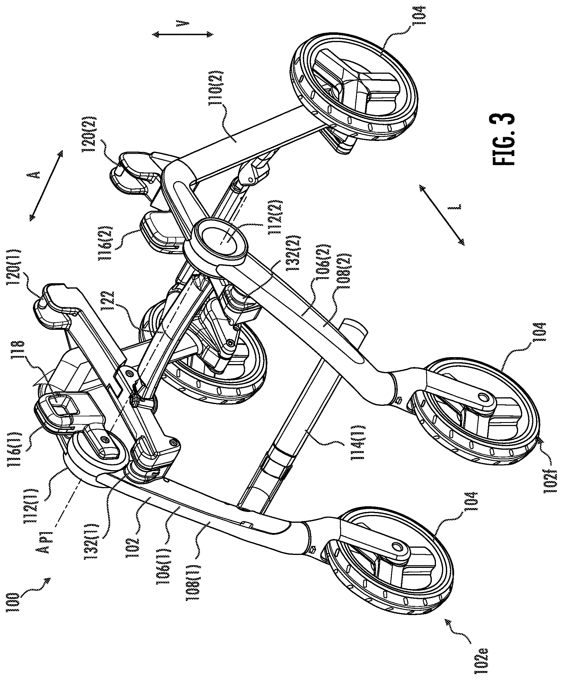 Patent US12612093 Figure 2 – Travel system having a child carrier and travel organizer that couples thereto