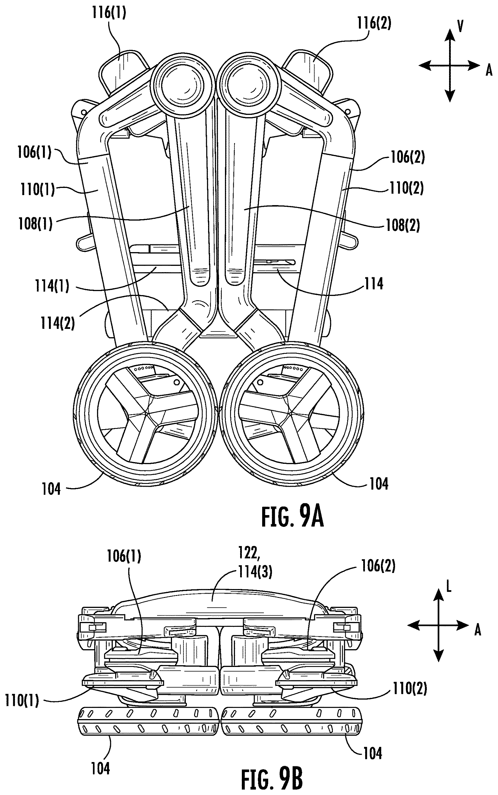 Patent US12612093 Figure 8 – Travel system having a child carrier and travel organizer that couples thereto