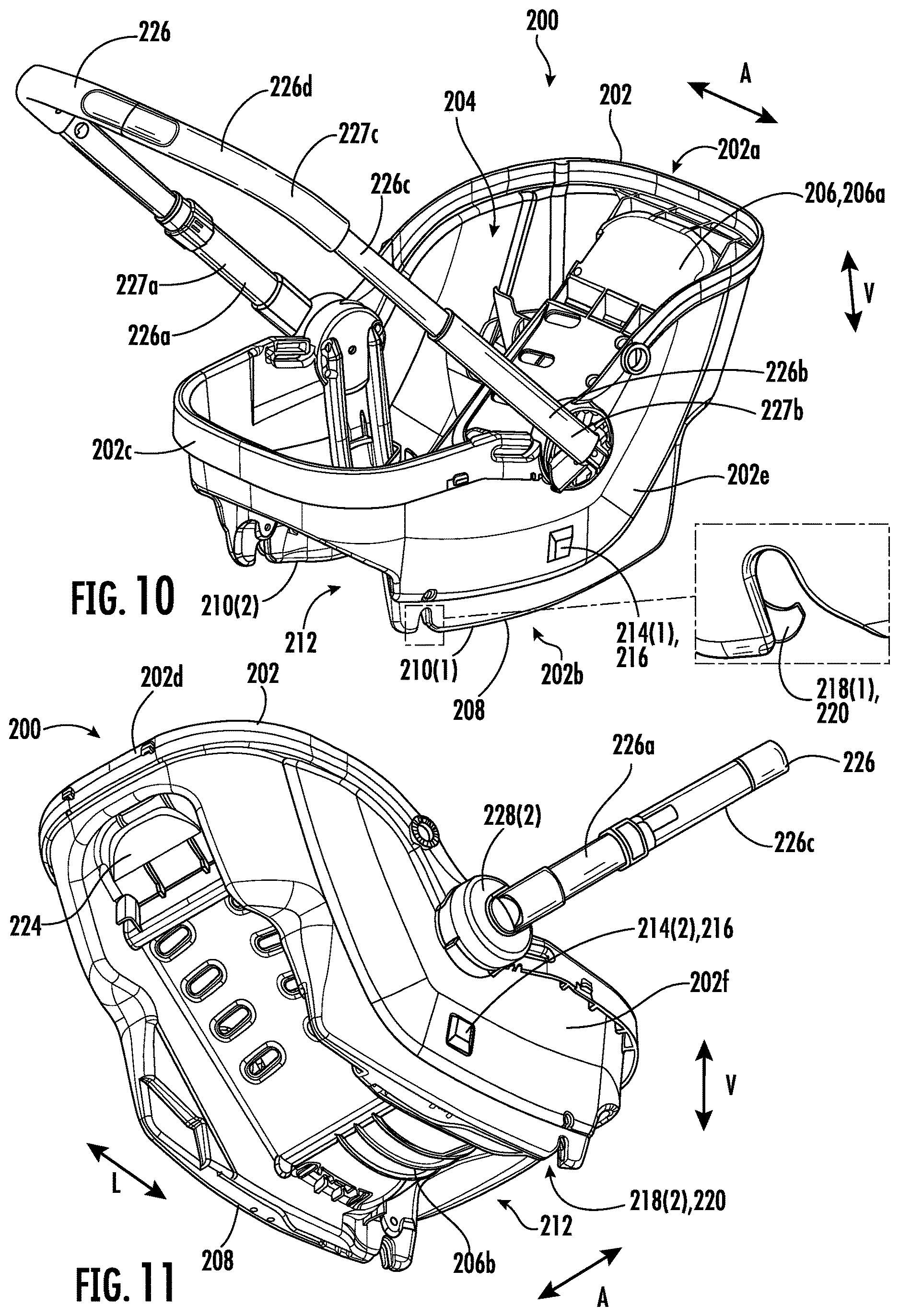 Patent US12612093 Figure 9 – Travel system having a child carrier and travel organizer that couples thereto