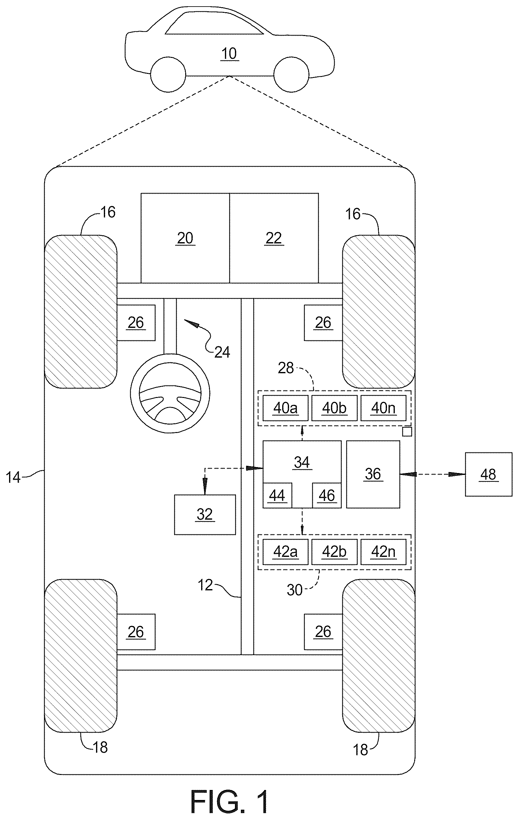 Patent US12612097 — Stationary steering wheel system — Figure 1