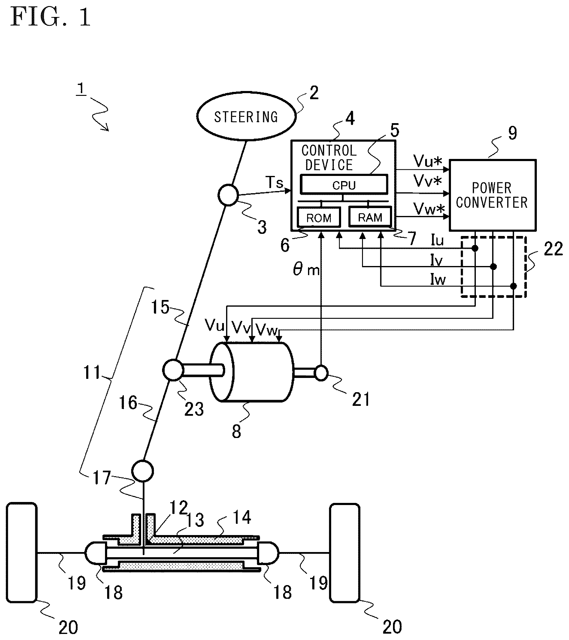 Patent US12612100 Figure 1 – Electric power steering device