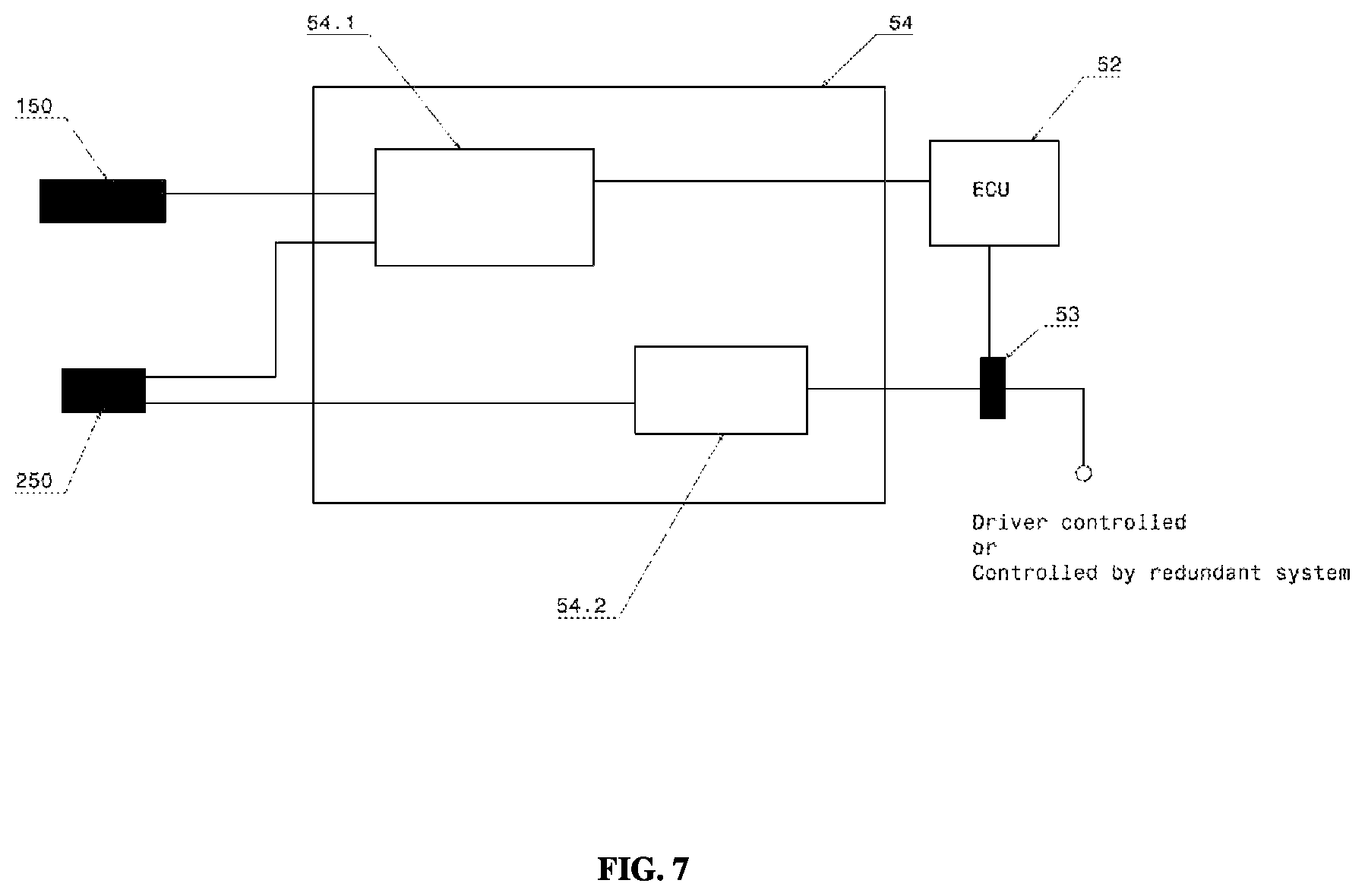 Patent US12612101 Figure 7 – Mechatronic system for stable operation of a narrow-enclosed vehicle