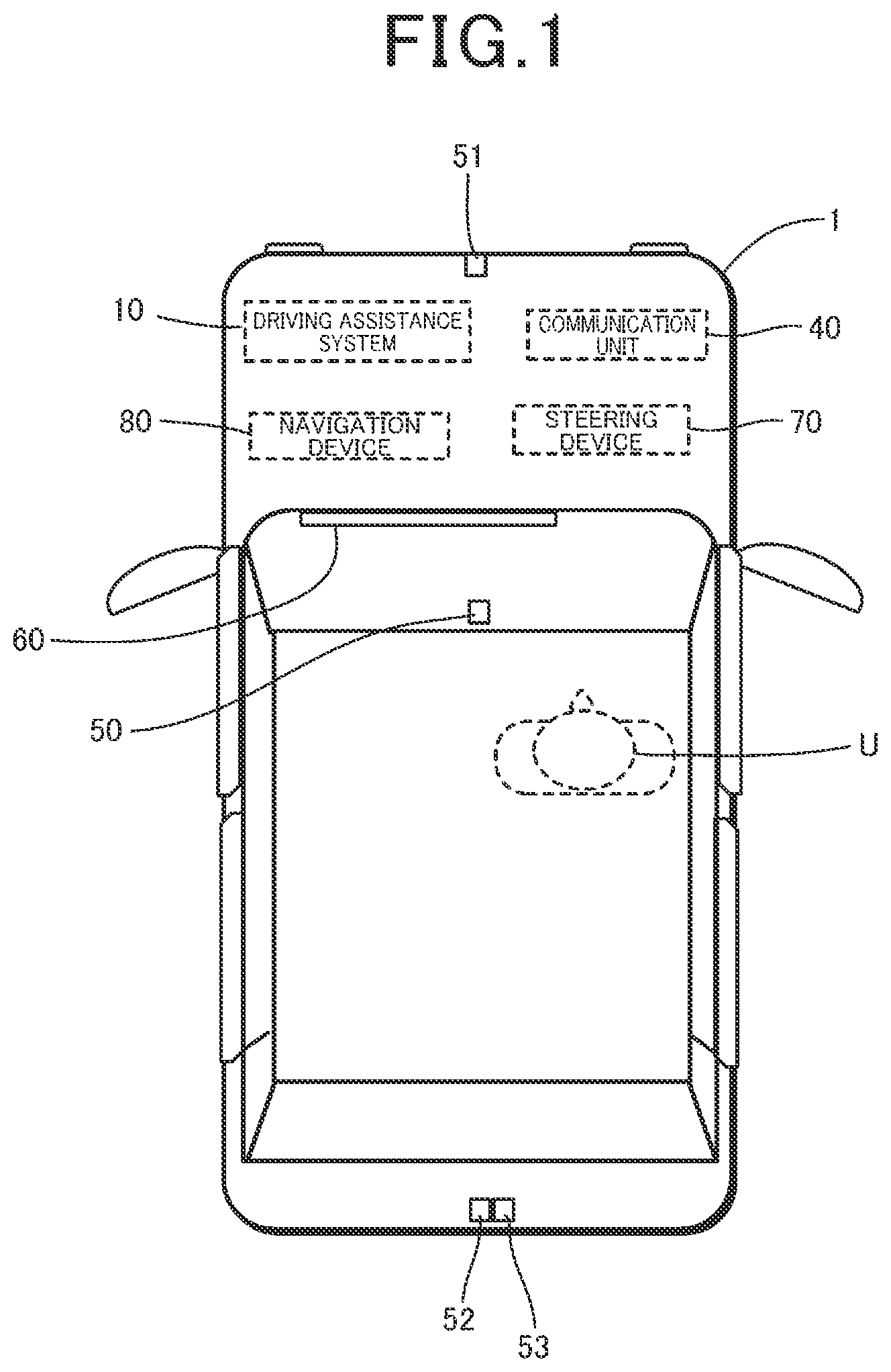 Patent US12612106 Figure 1 – Driving assistance system, driving assistance method, and recording medium