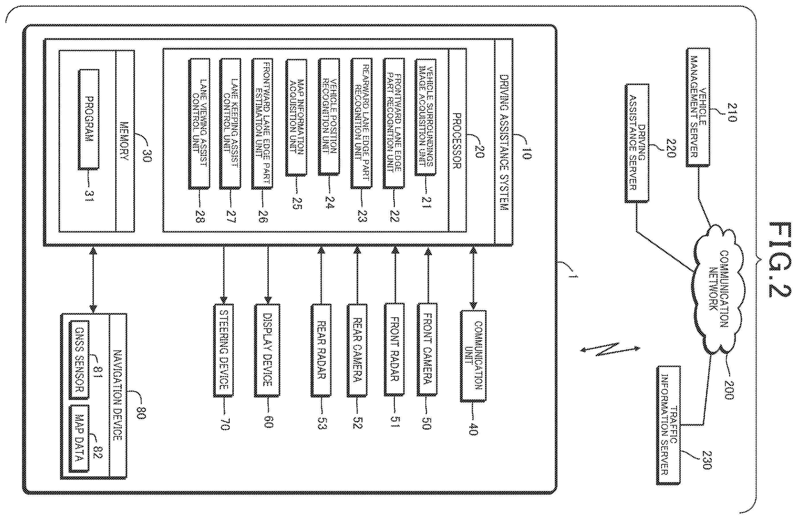 Patent US12612106 Figure 2 – Driving assistance system, driving assistance method, and recording medium