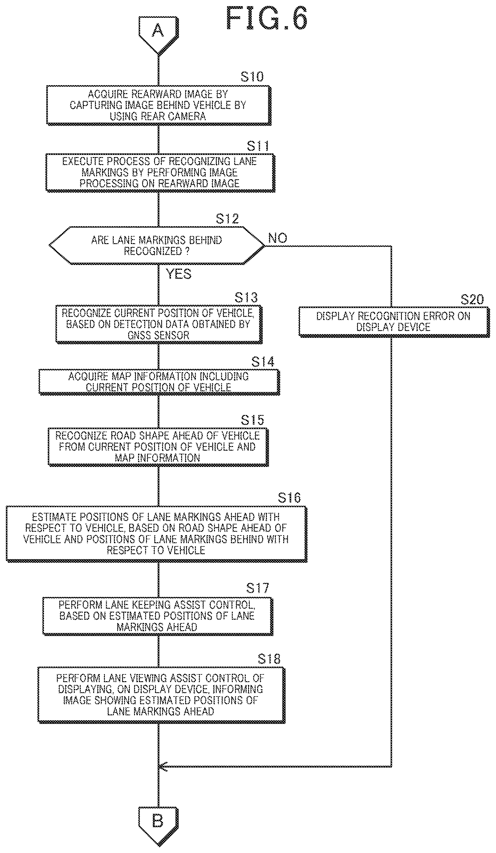 Patent US12612106 Figure 6 – Driving assistance system, driving assistance method, and recording medium