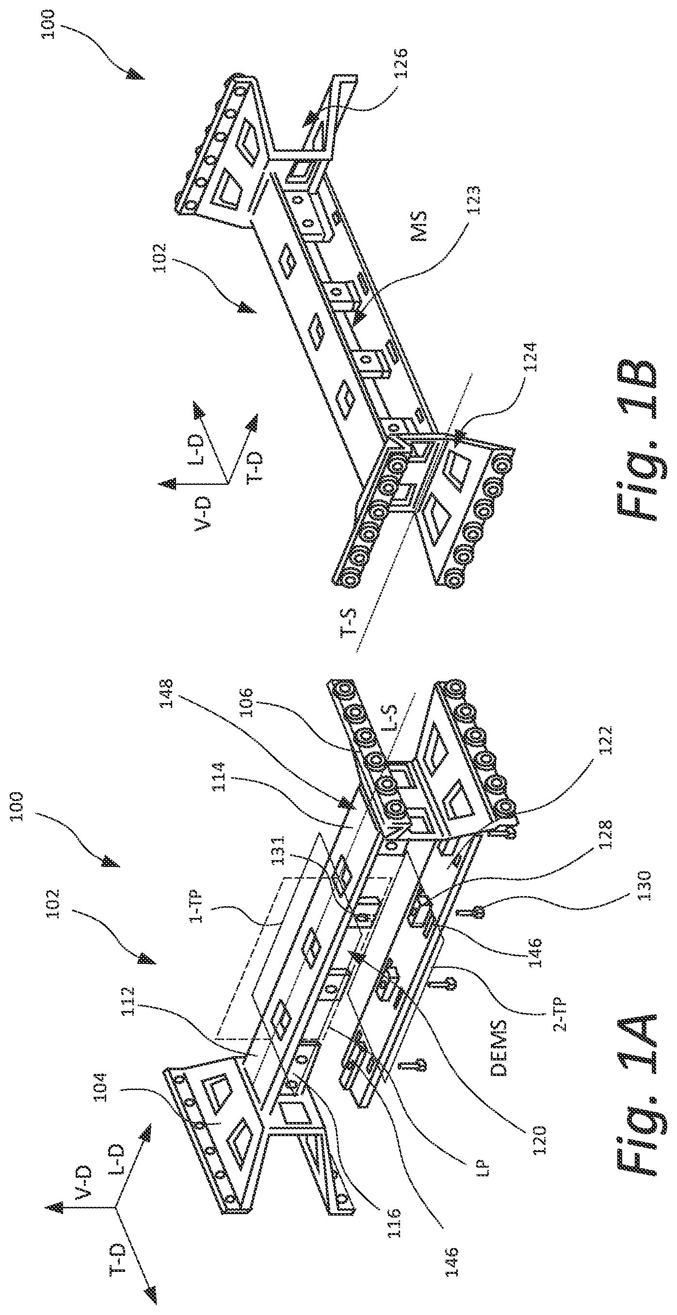 Patent US12612108 Figure 1 – Cross member arrangement