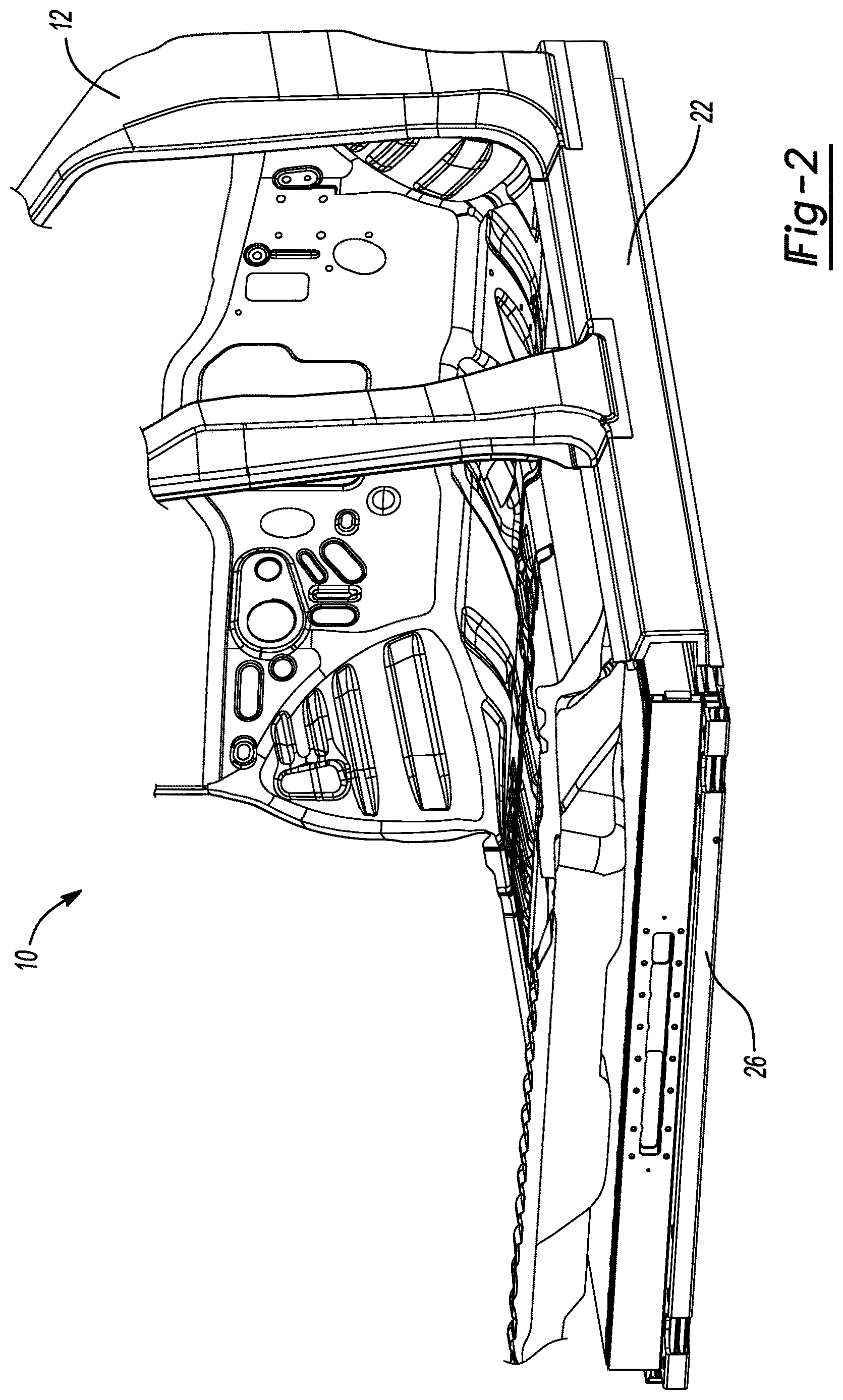 Patent US12612109 Figure 2 – Vehicle body side sill reinforcement panel