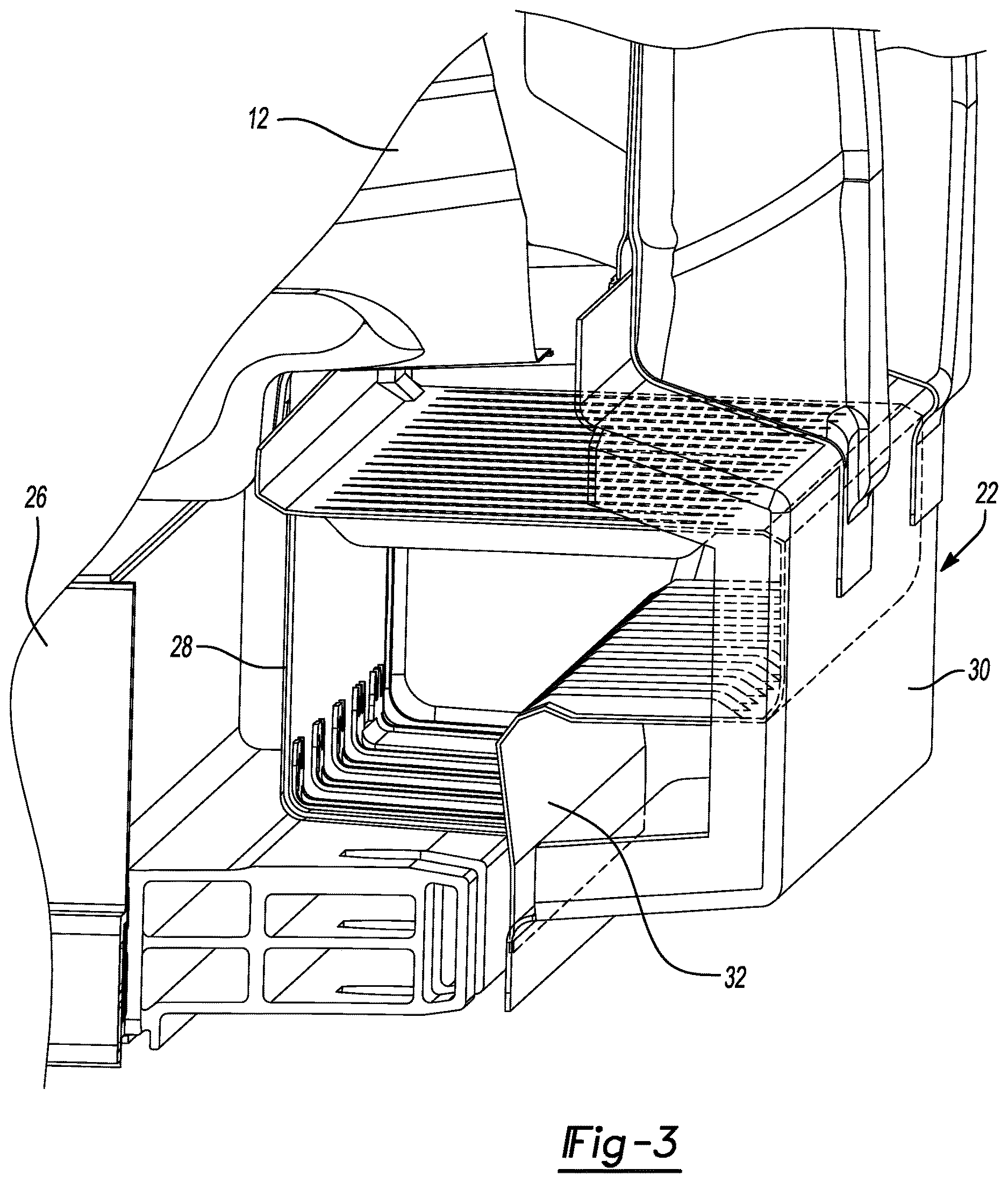 Patent US12612109 Figure 3 – Vehicle body side sill reinforcement panel