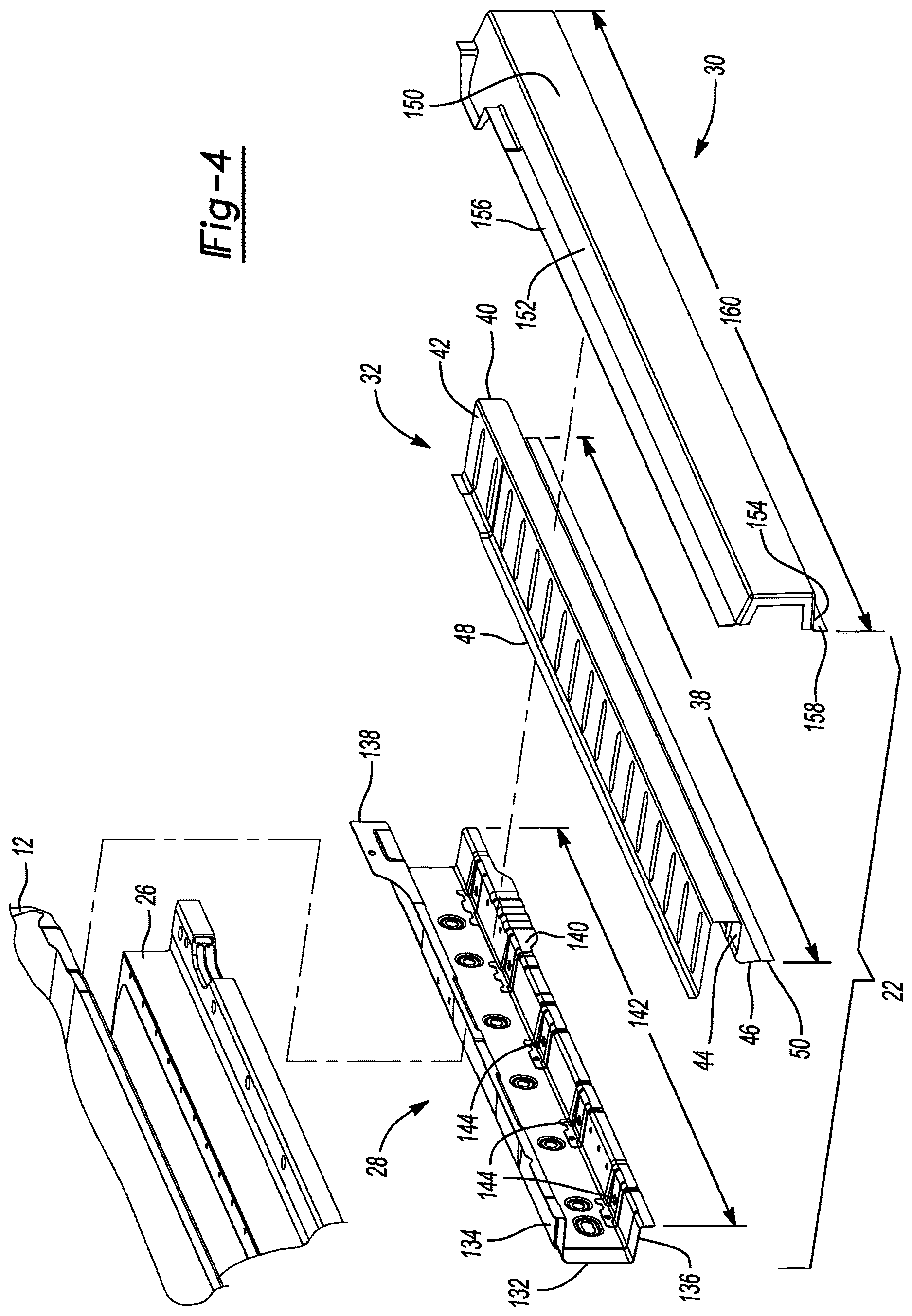 Patent US12612109 Figure 4 – Vehicle body side sill reinforcement panel