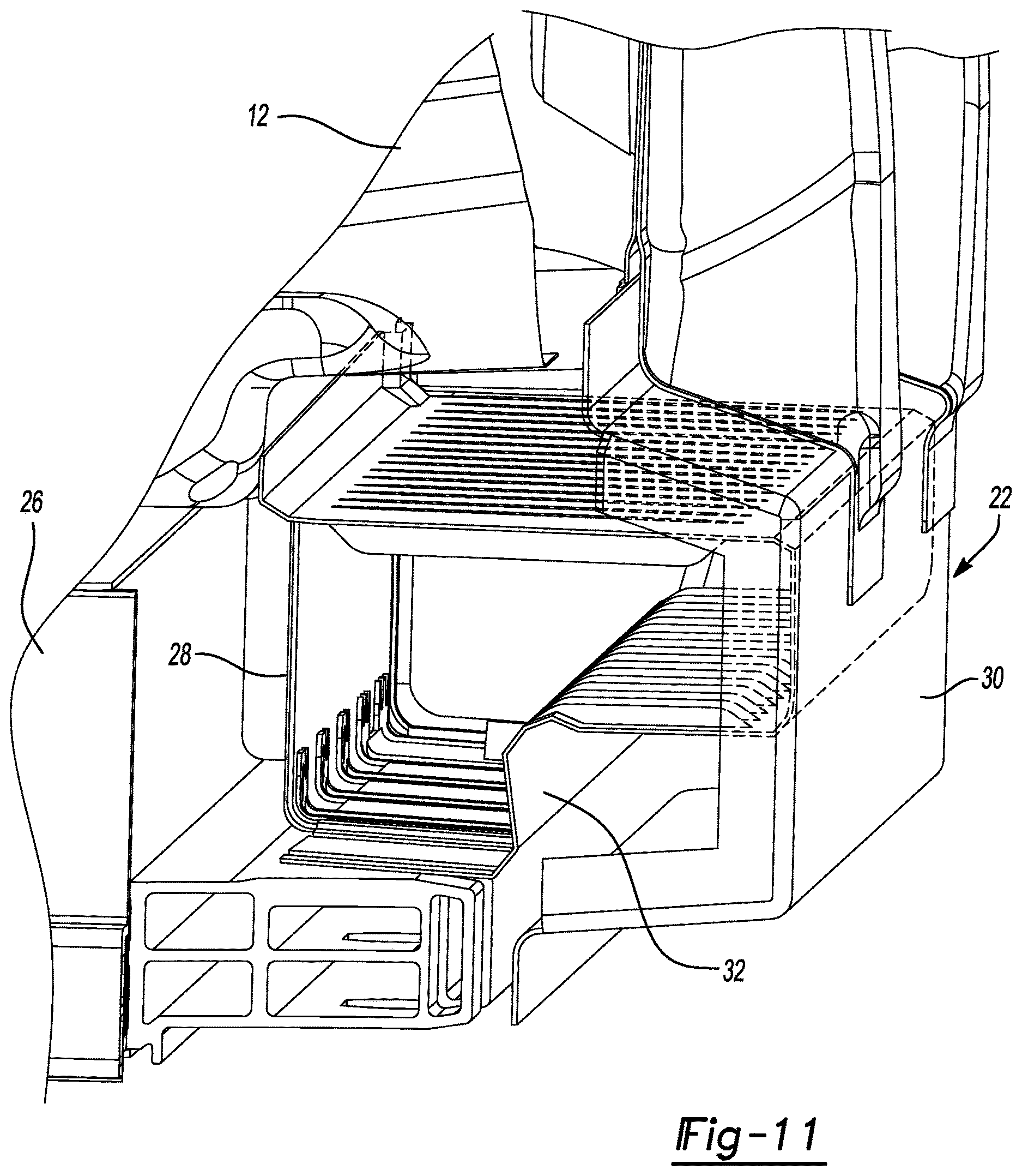 Patent US12612109 Figure 9 – Vehicle body side sill reinforcement panel