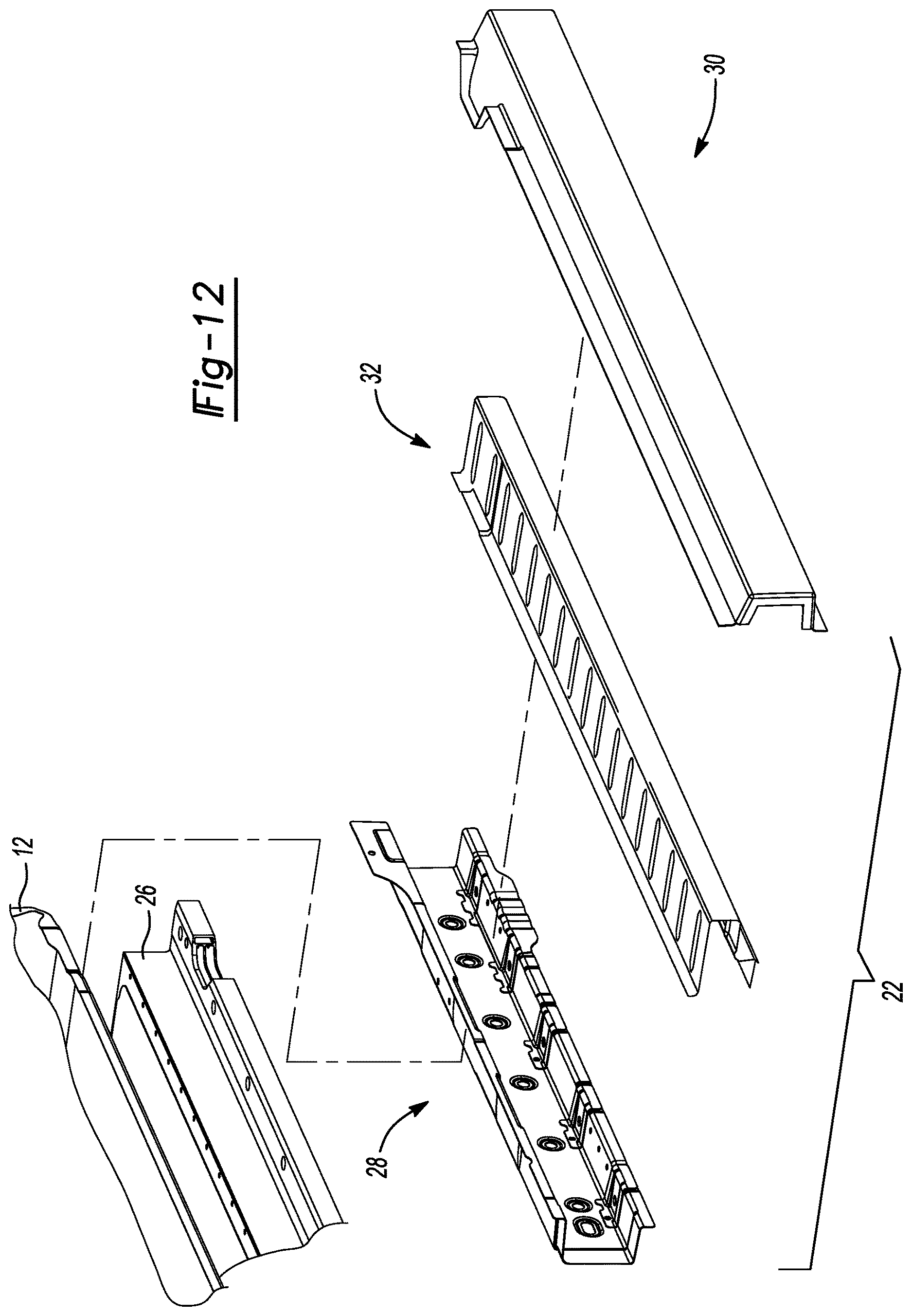 Patent US12612109 Figure 10 – Vehicle body side sill reinforcement panel