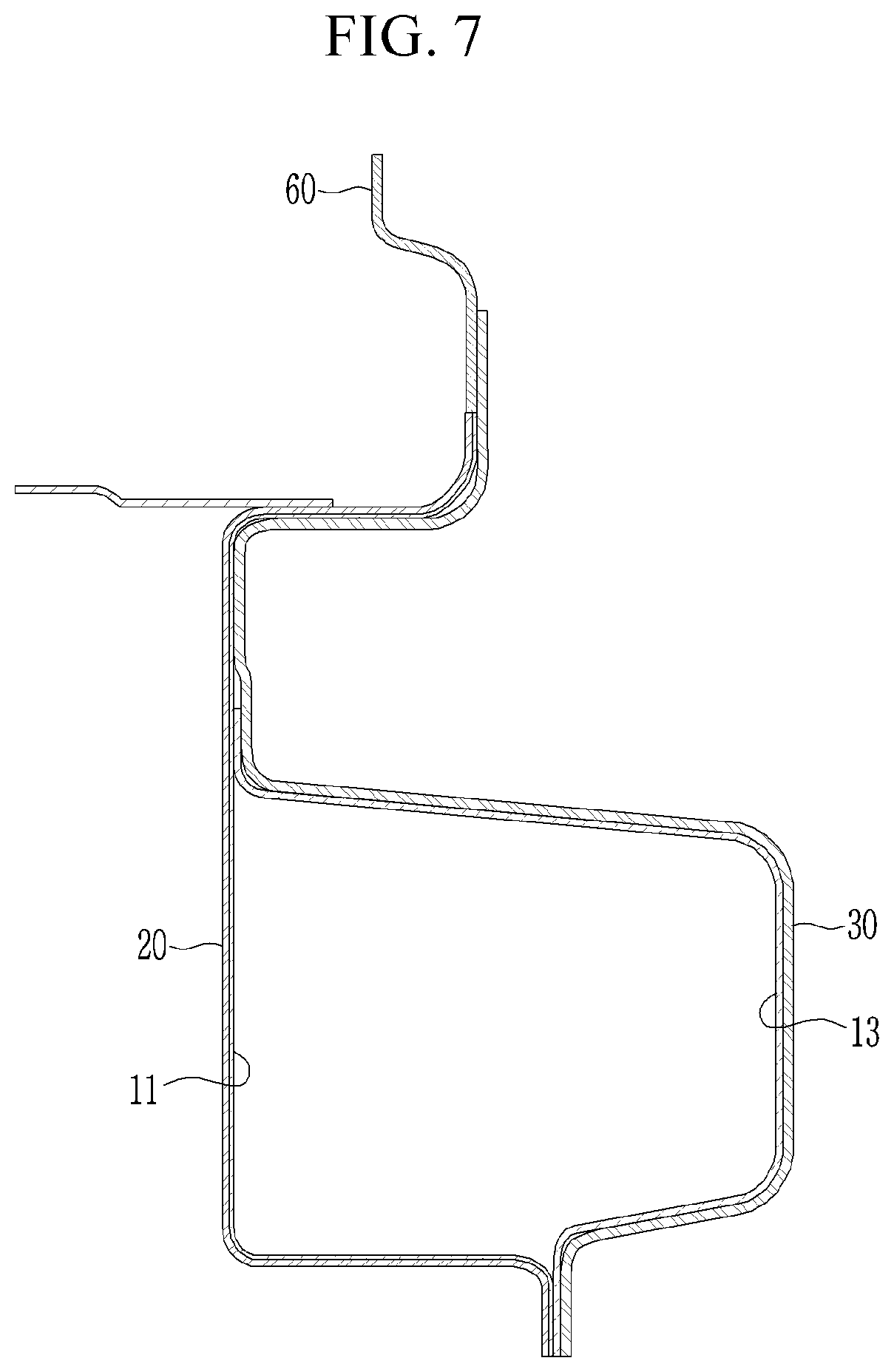 Patent US12612111 Figure 8 – Rear vehicle body structure
